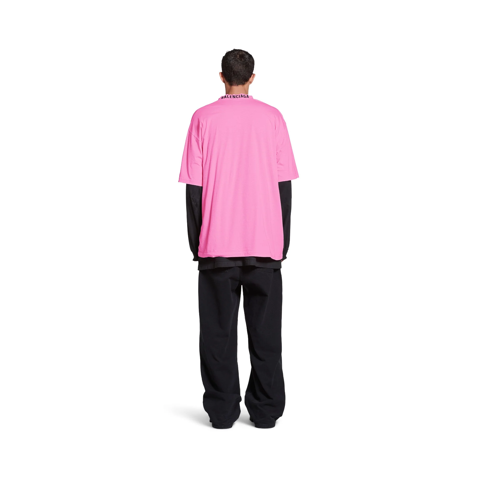 Medium Fit T-Shirt - Pink/Black - Image 4