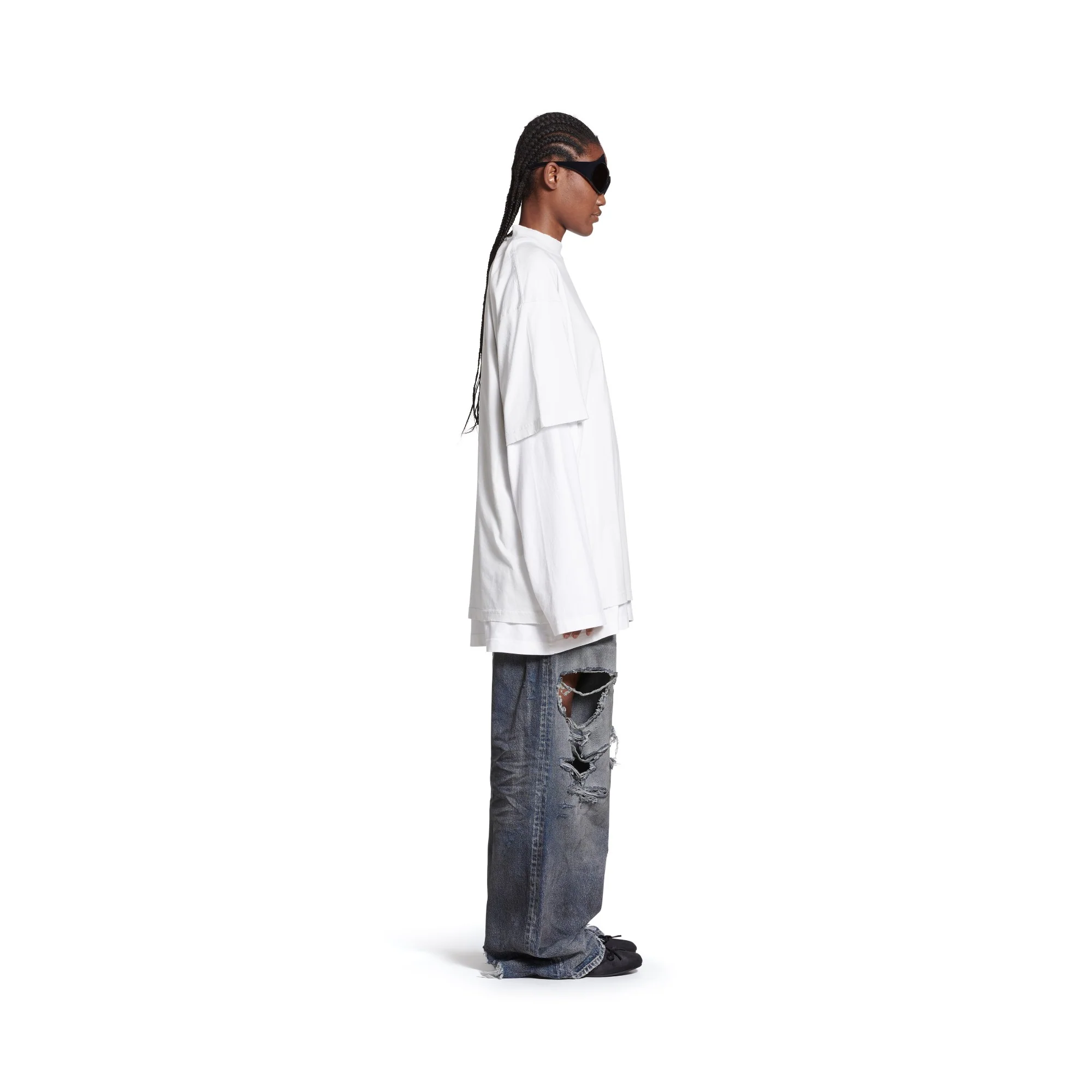 Medium Fit T-Shirt - Dirty White/Black - Image 6