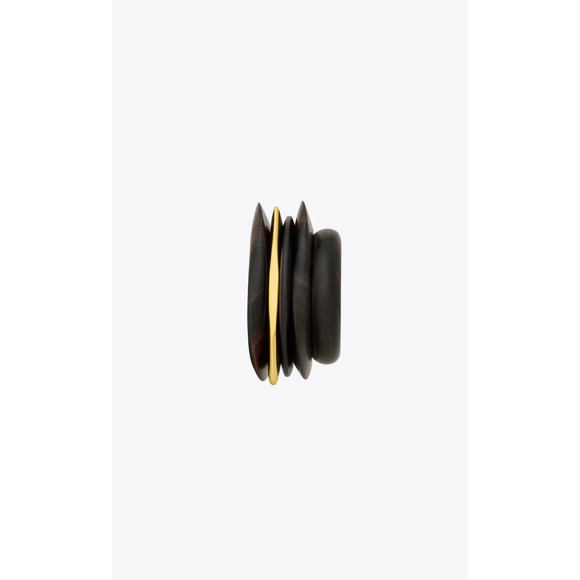 Oversize Multi Wooden Cuff - Dore/Noir/Marron/Mar - Image 3