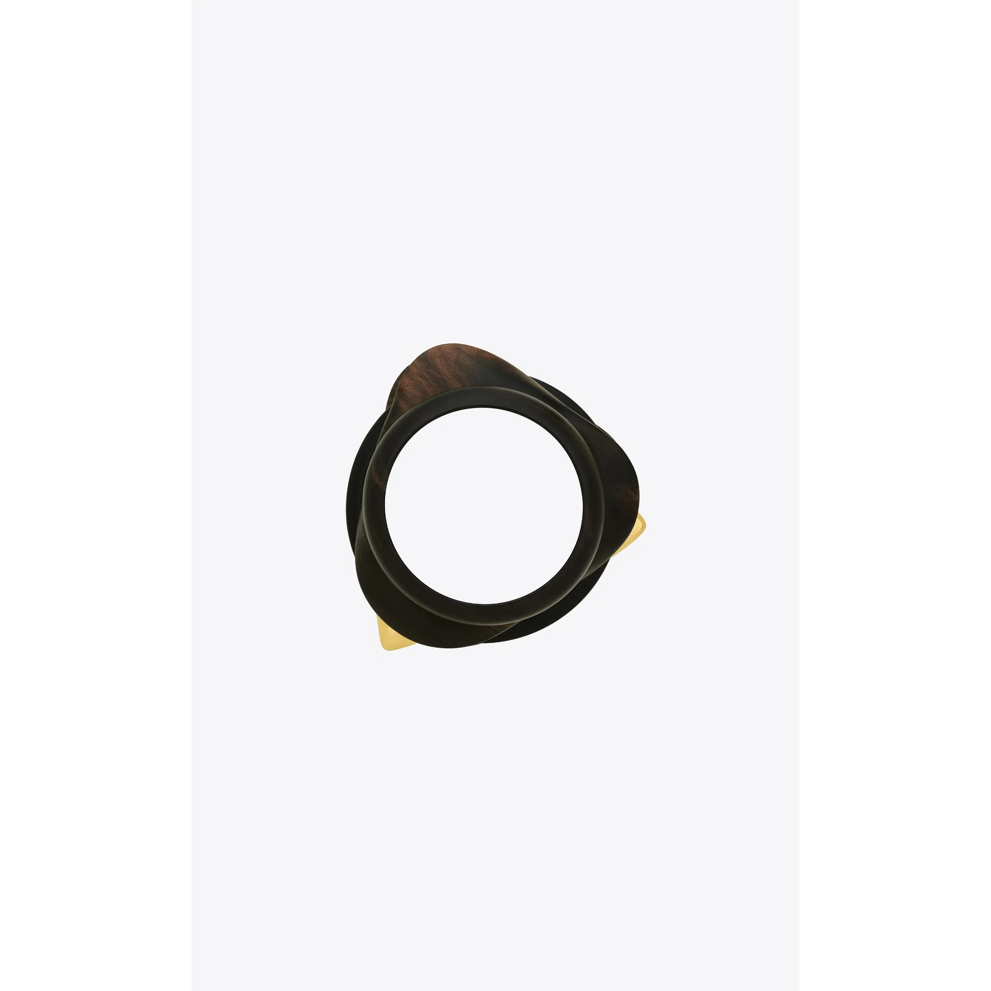 Oversize Multi Wooden Cuff - Dore/Noir/Marron/Mar - Image 2