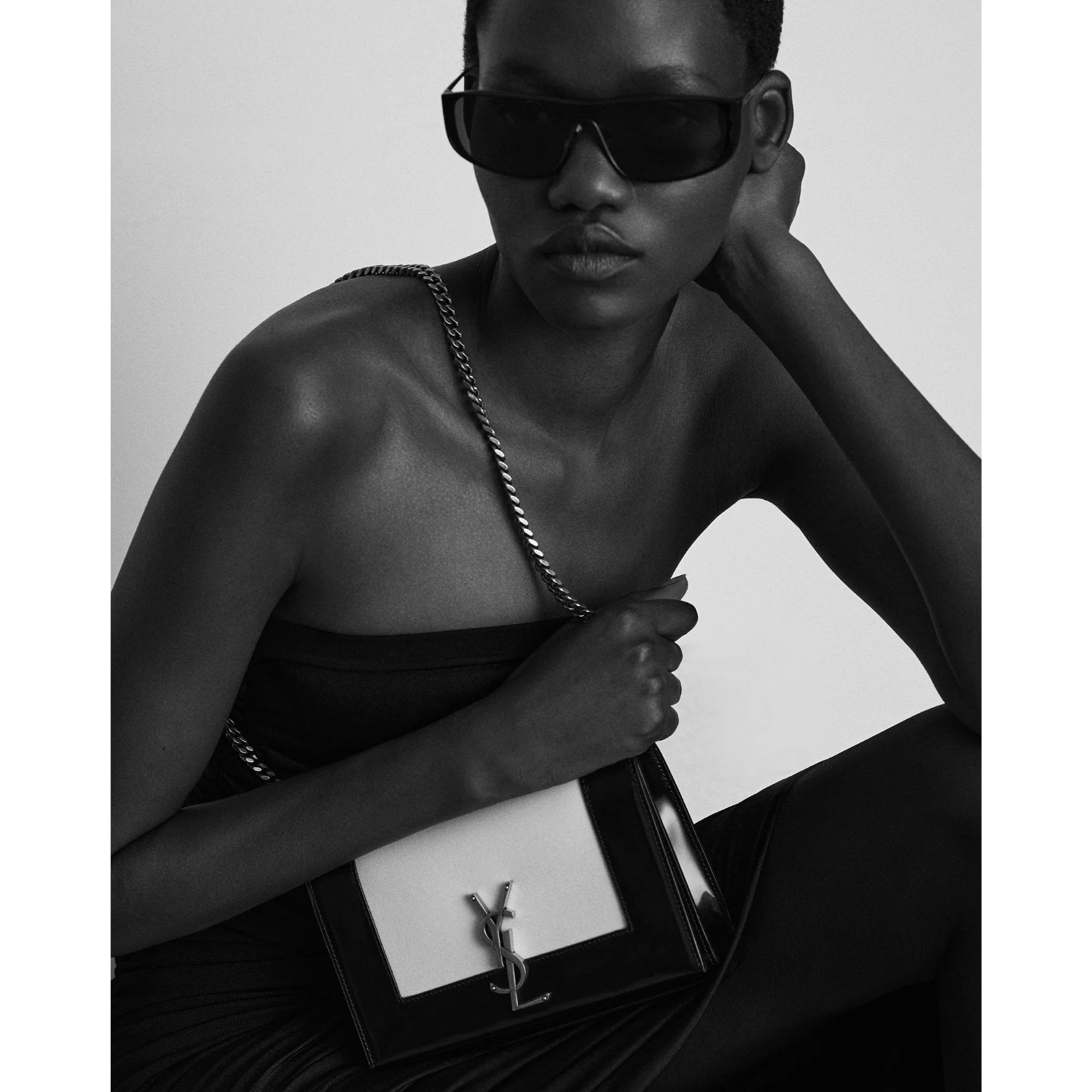 Small Kate Chain Bag - White Seal/Nero - Image 7