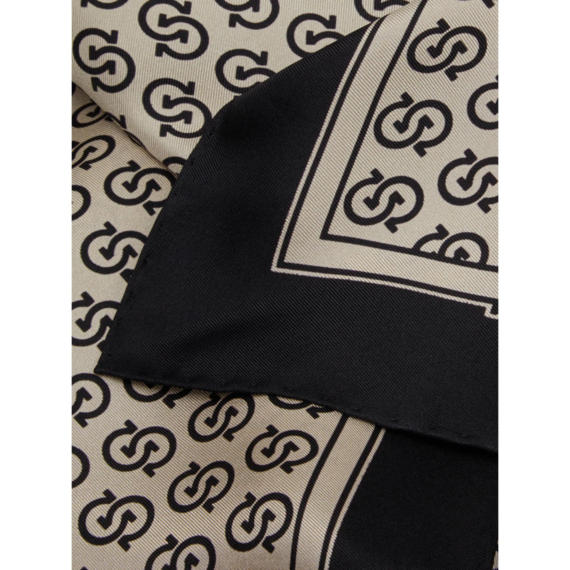 Gancio S Print Silk Foulard (70x70cm) - Bone/Black - Image 2