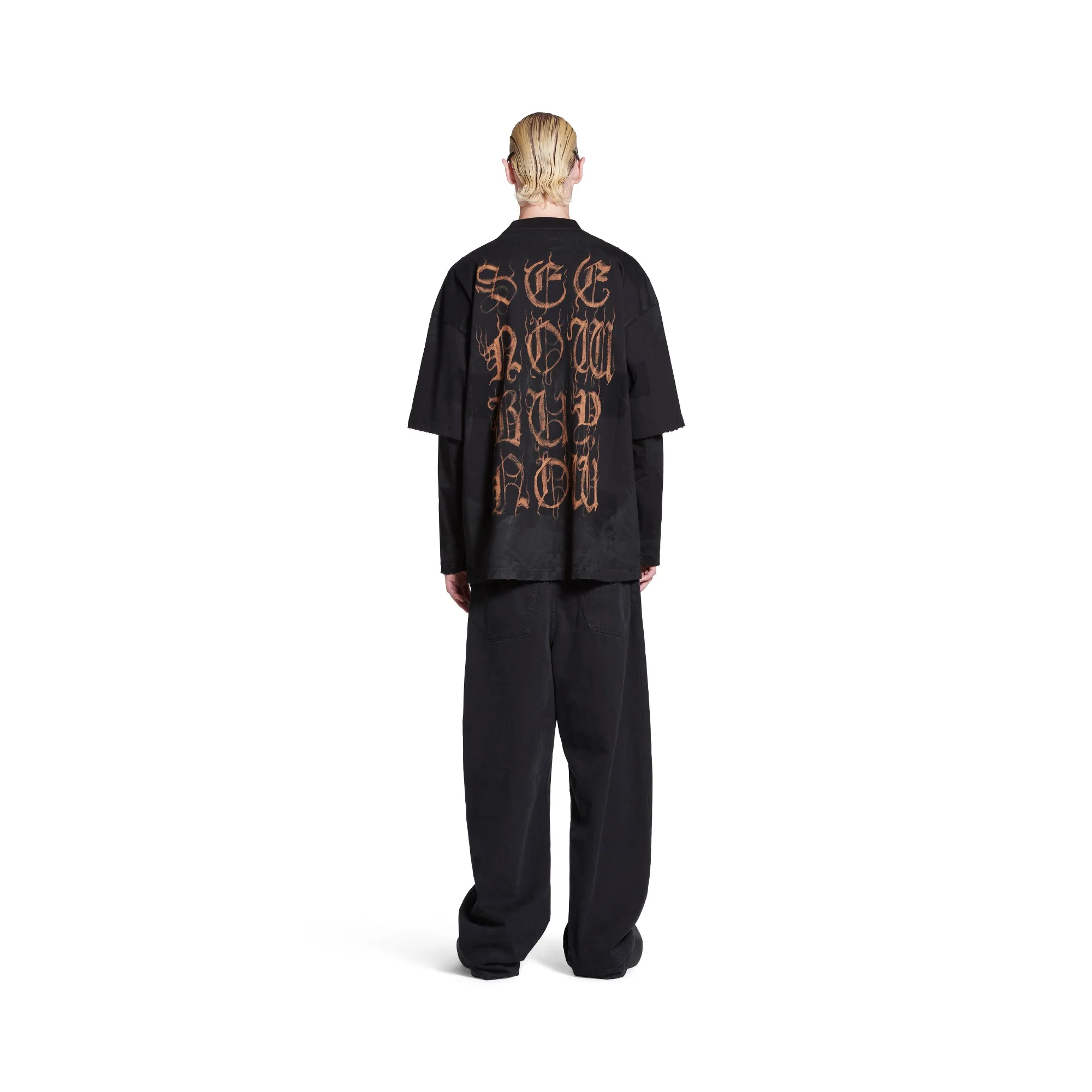 Large Fit T-Shirt - Washed Black - Image 4