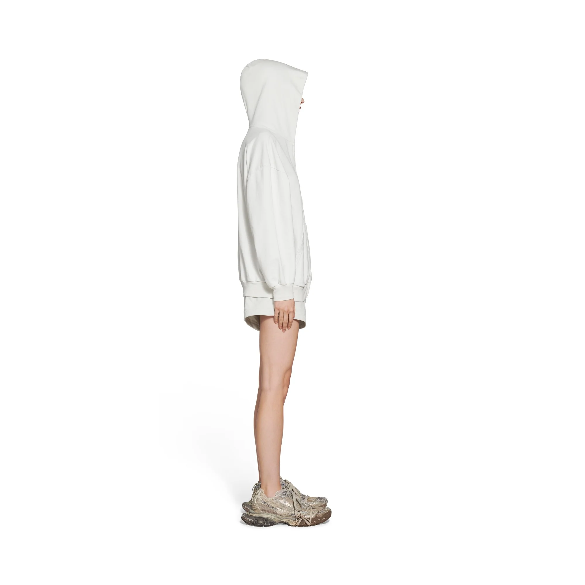 Small Zip-Up Hoodie - Dirty White - Image 5