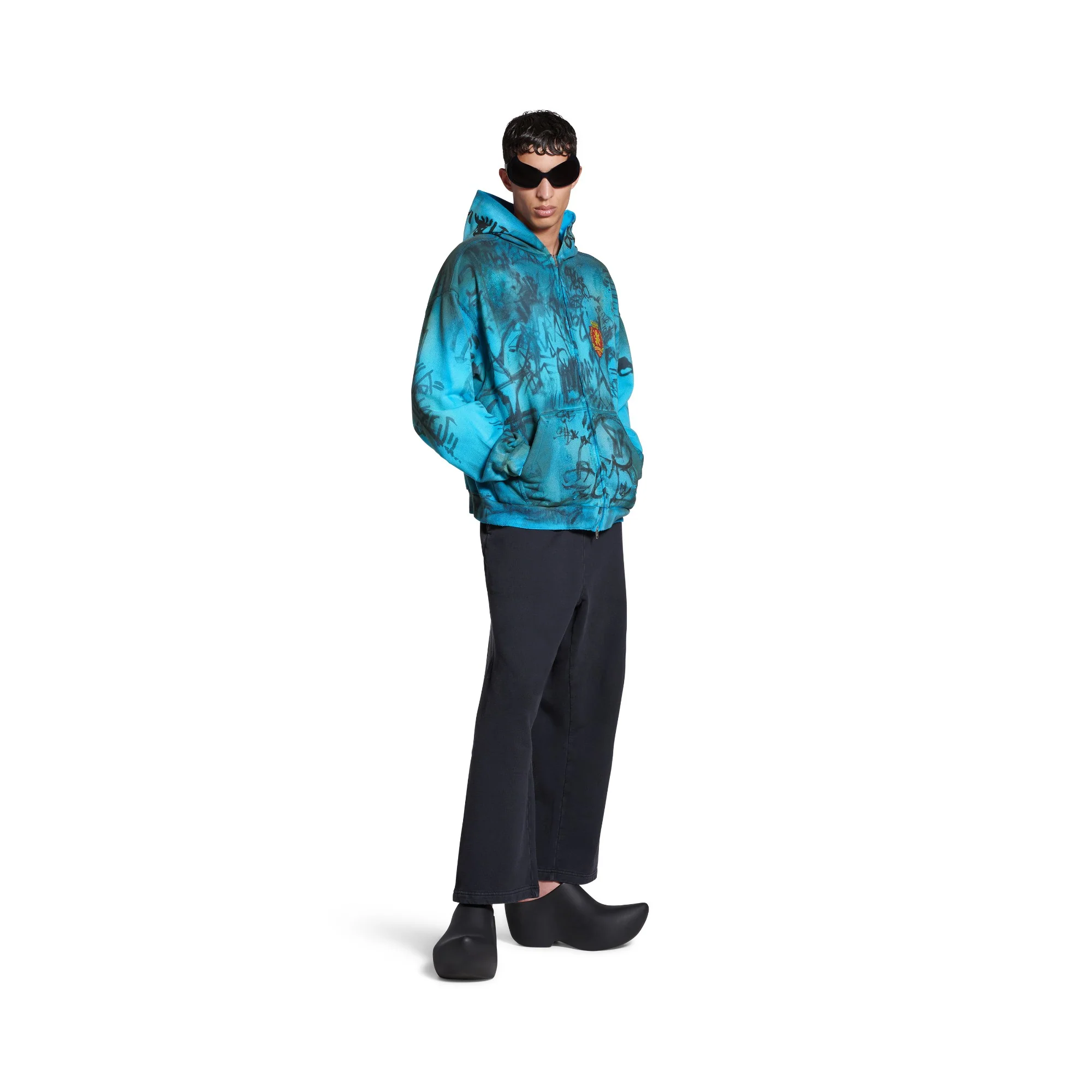 Medium Fit Zip-Up Hoodie - Azure - Image 4