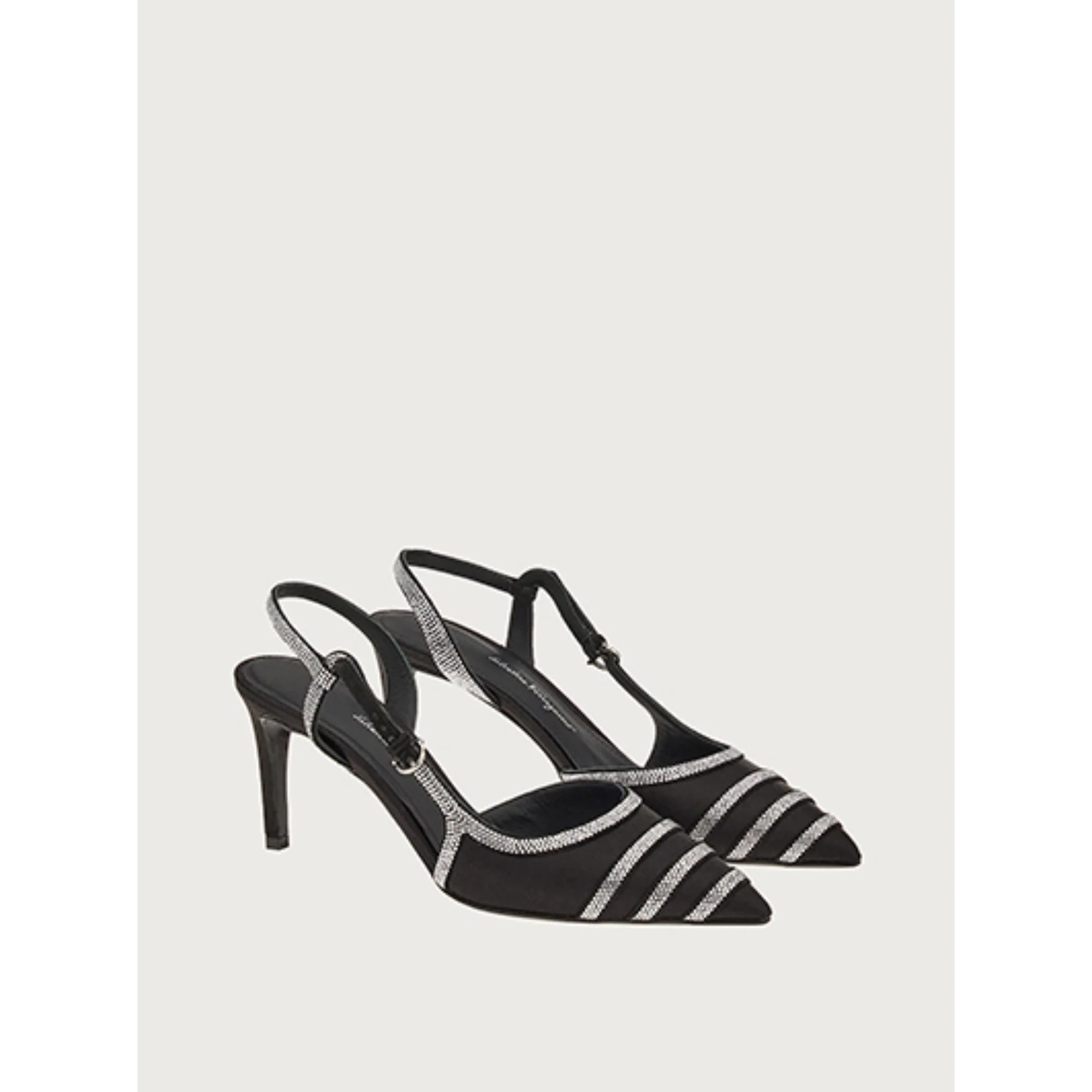 Slingback with Crystals - Black - Image 3