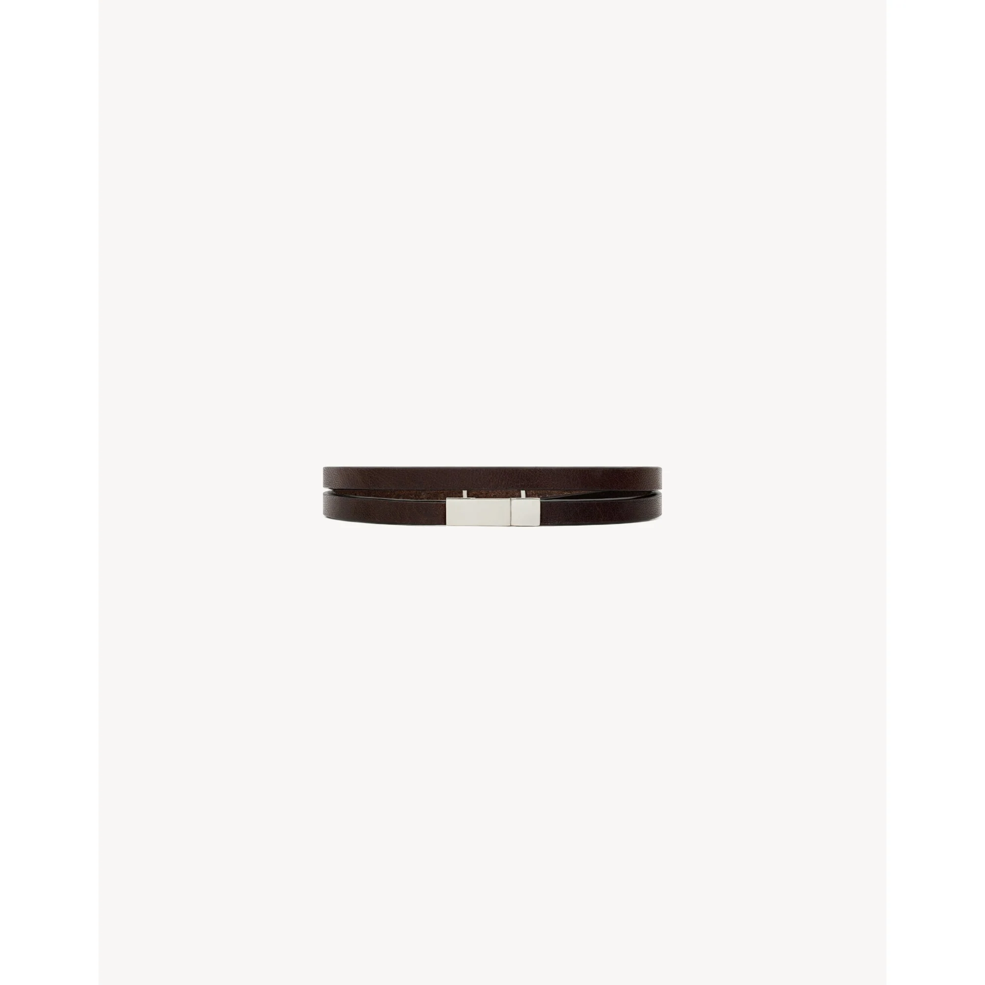 YSL Thin Double Wrap Bracelet - Brown Oak - Image 2