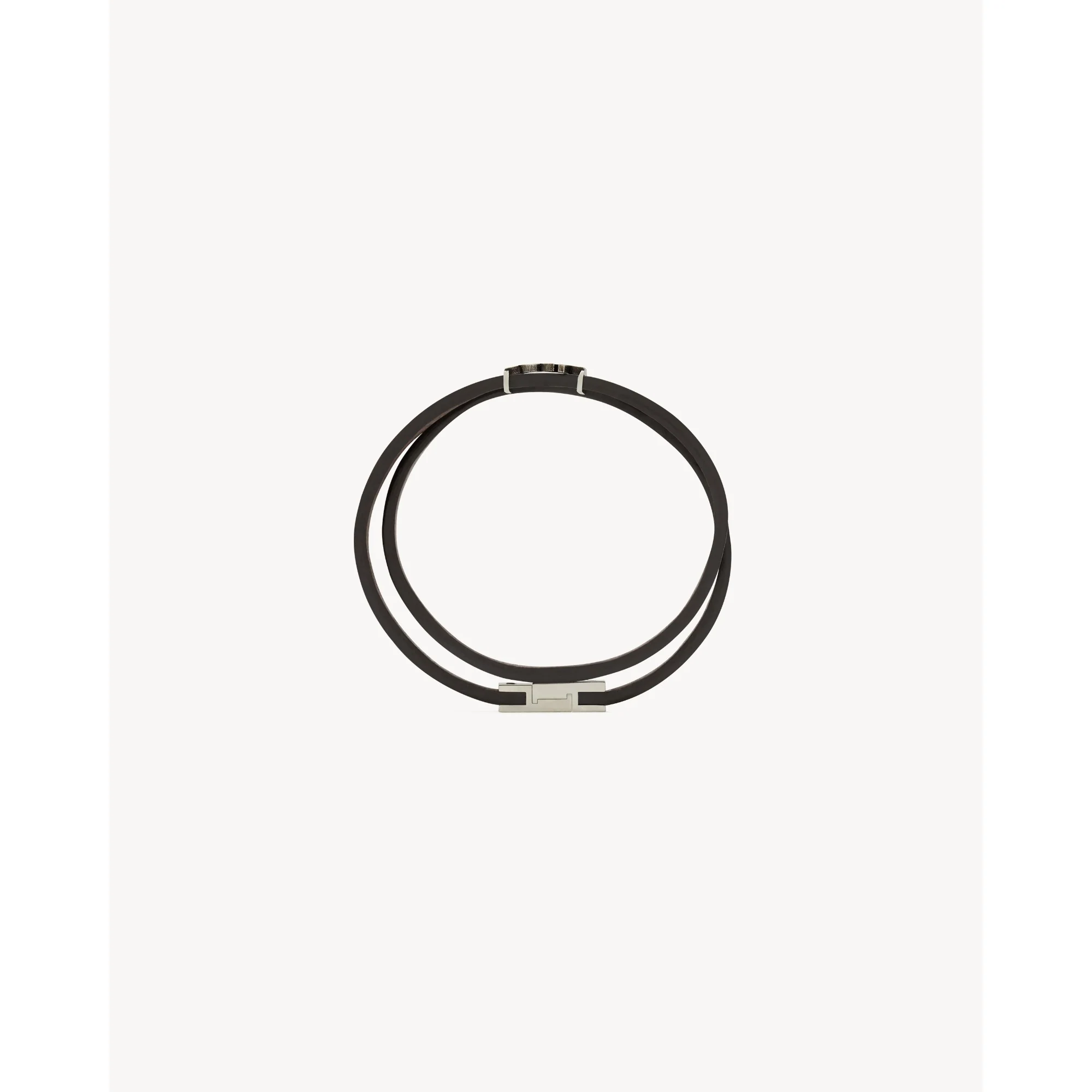YSL Thin Double Wrap Bracelet - Brown Oak - Image 3