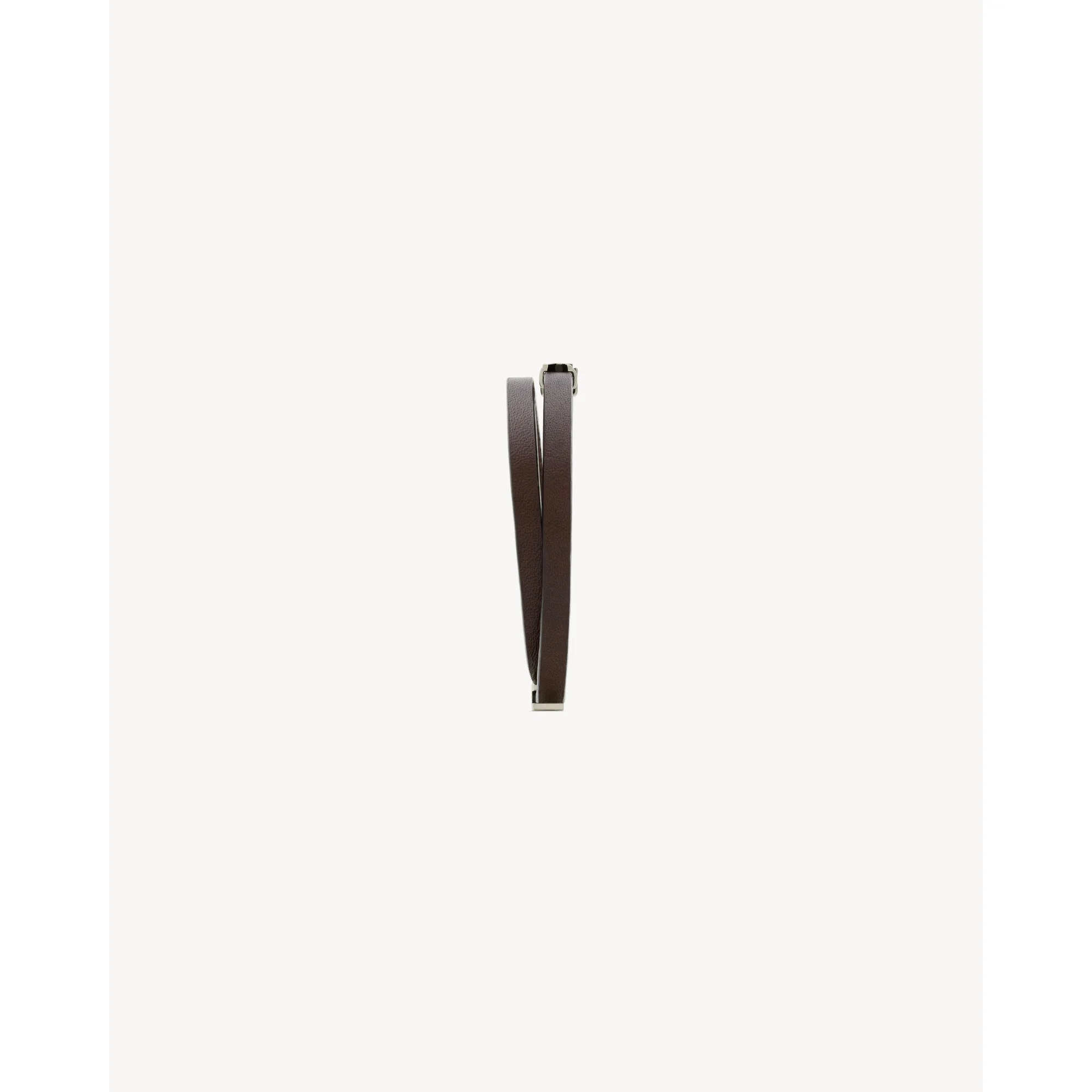 YSL Thin Double Wrap Bracelet - Brown Oak - Image 4