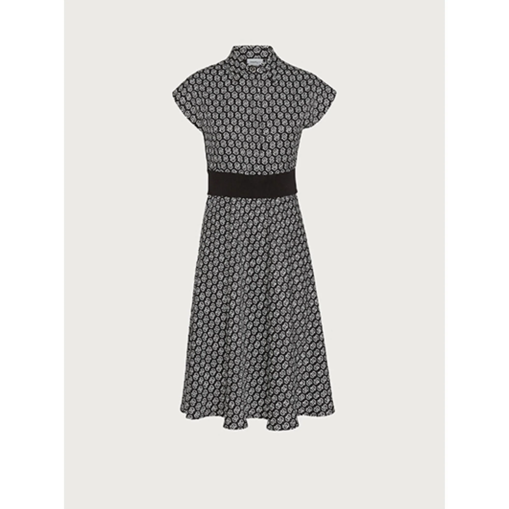 Gancio S Silk Dress - White/Black