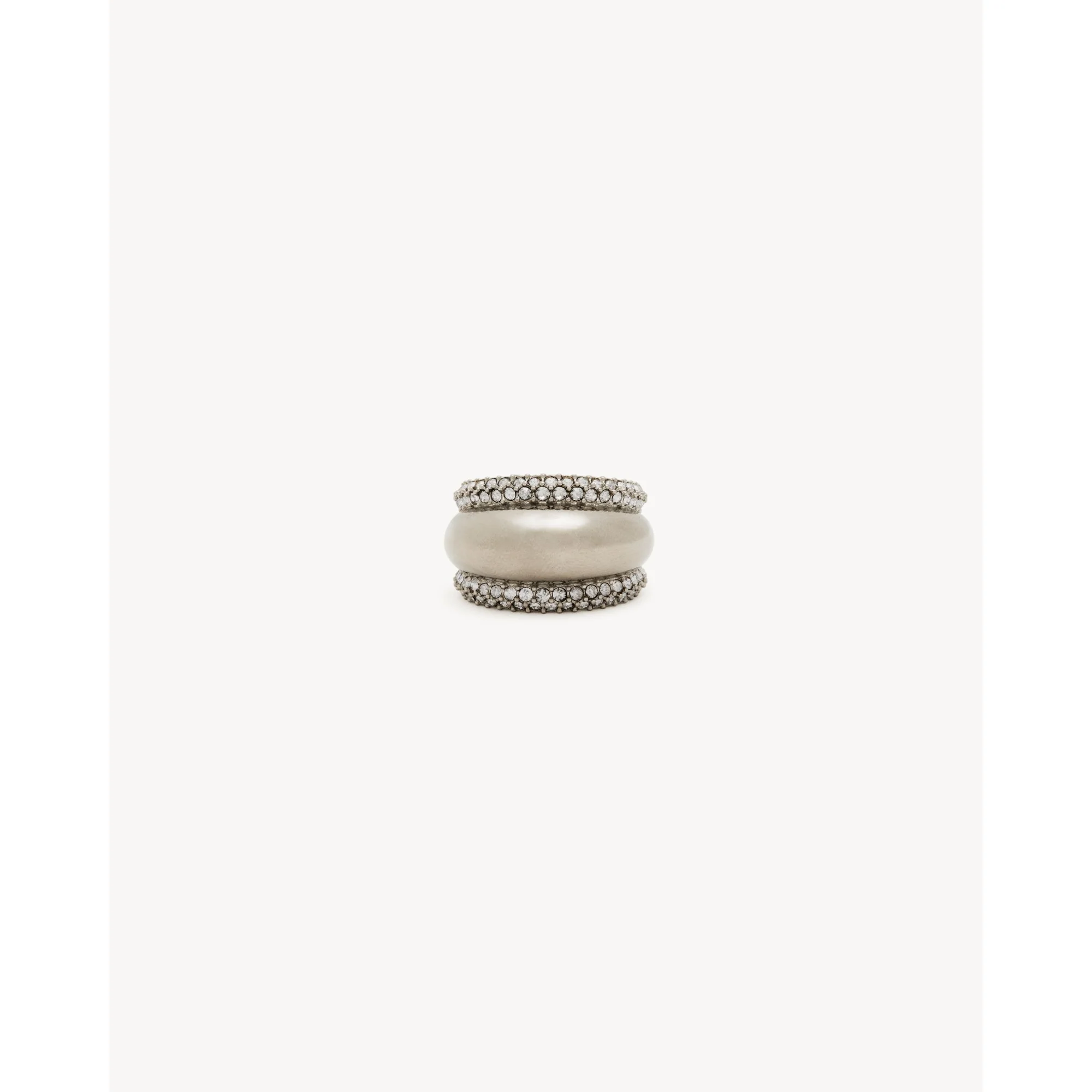 Rhinestone Bumpy Ring - Palladium/Crystal - Image 3