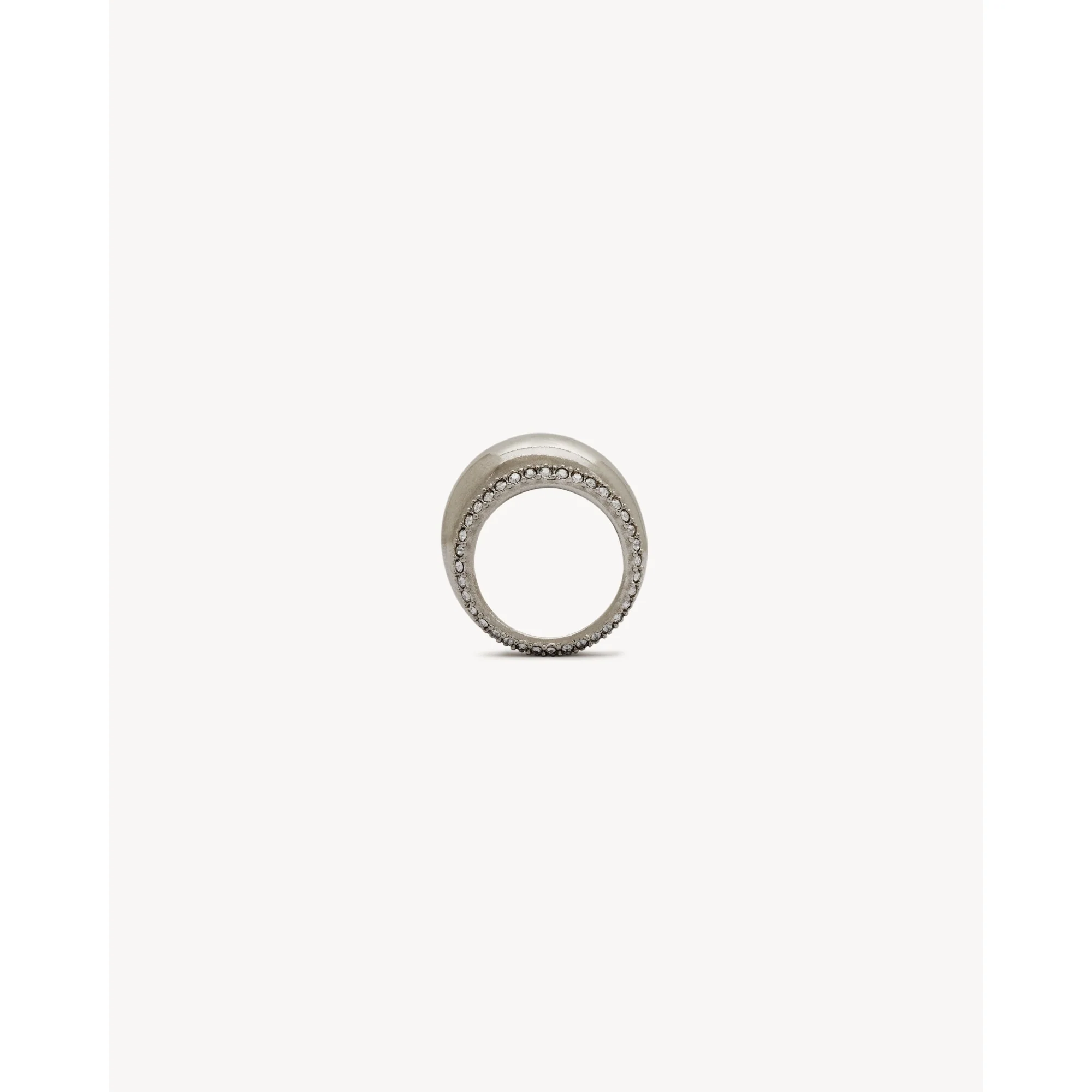 Rhinestone Bumpy Ring - Palladium/Crystal - Image 2