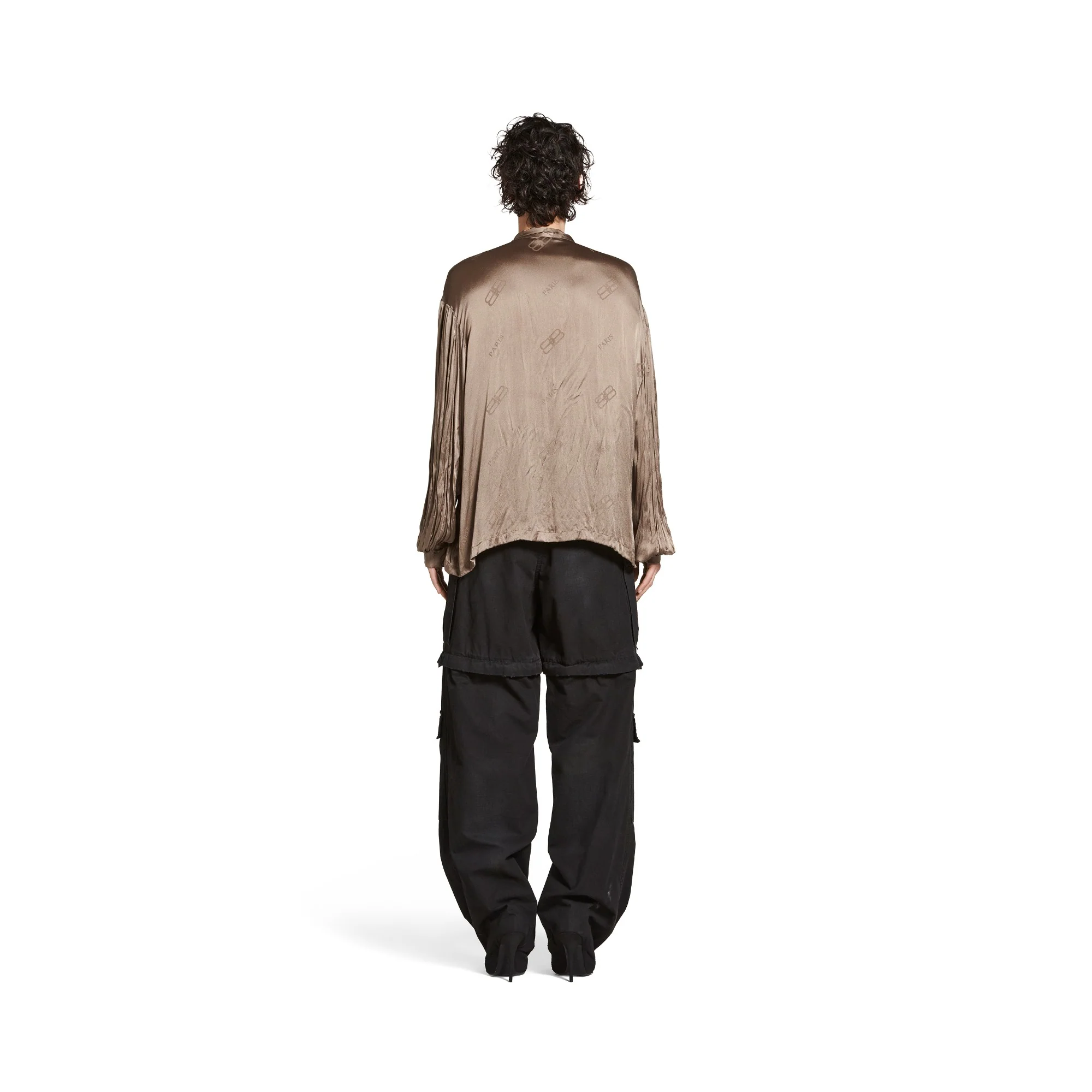 Oversized Blouse - Dark Beige - Image 4