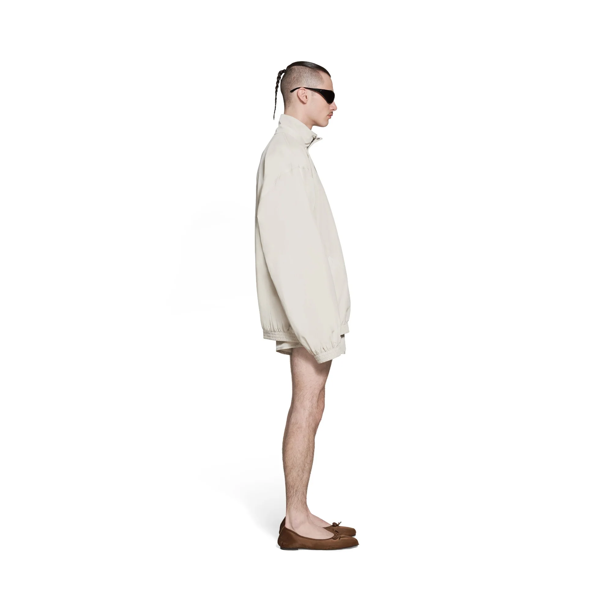 Minimal Tracksuit Jacket - Cement Beige - Image 6