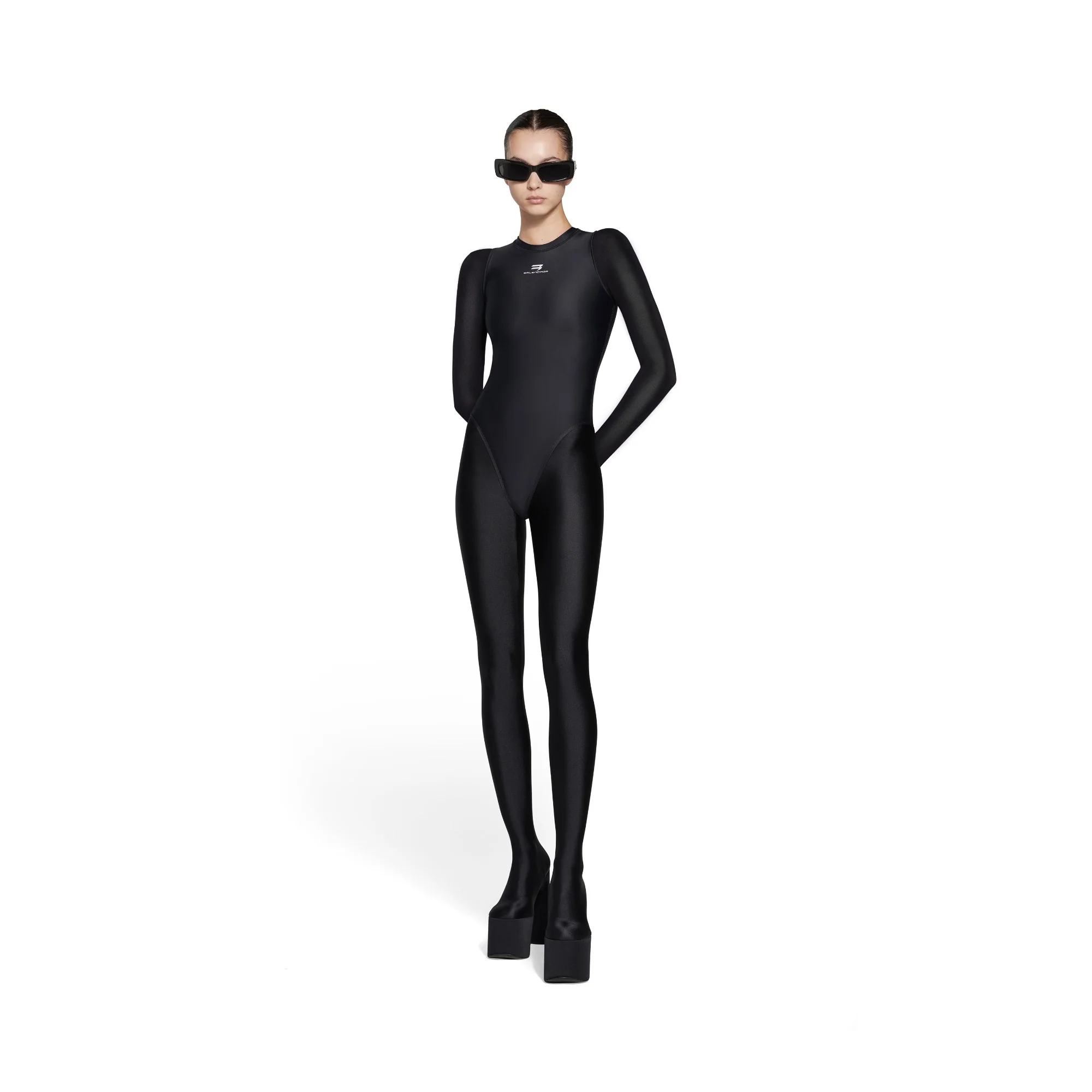 Racing Swimsuit - Black/White - Image 4