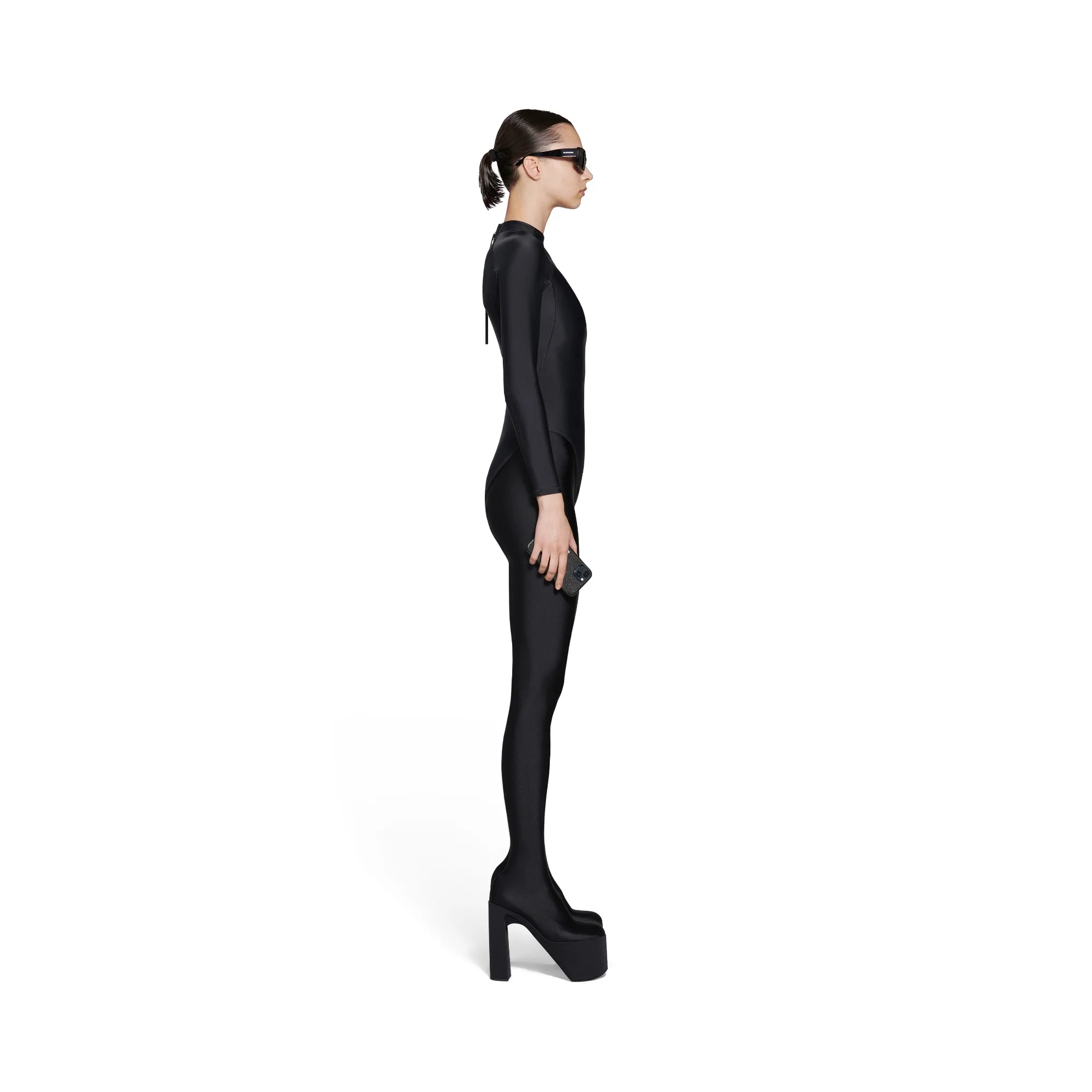 Long Sleeve Swimsuit - Black/White - Image 6