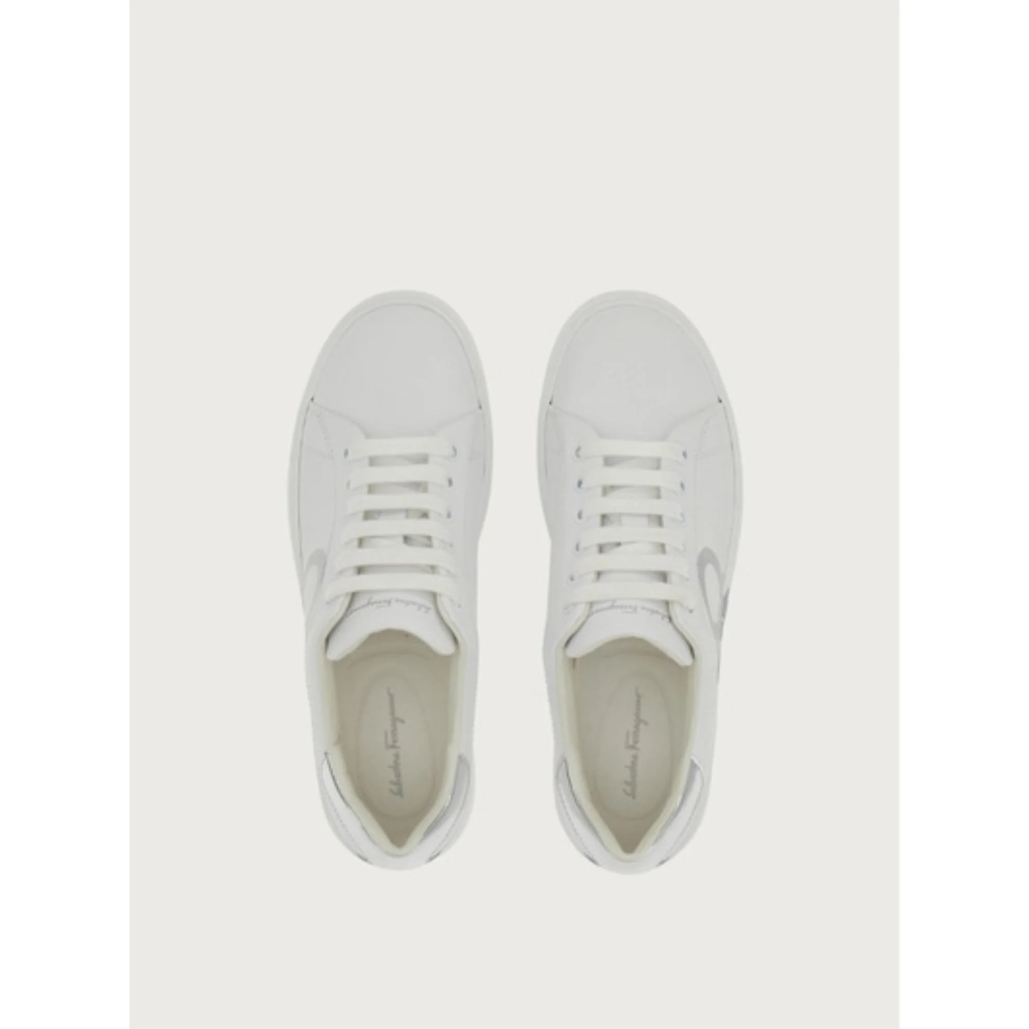 Gancini Sneakers - White/Silver - Image 2