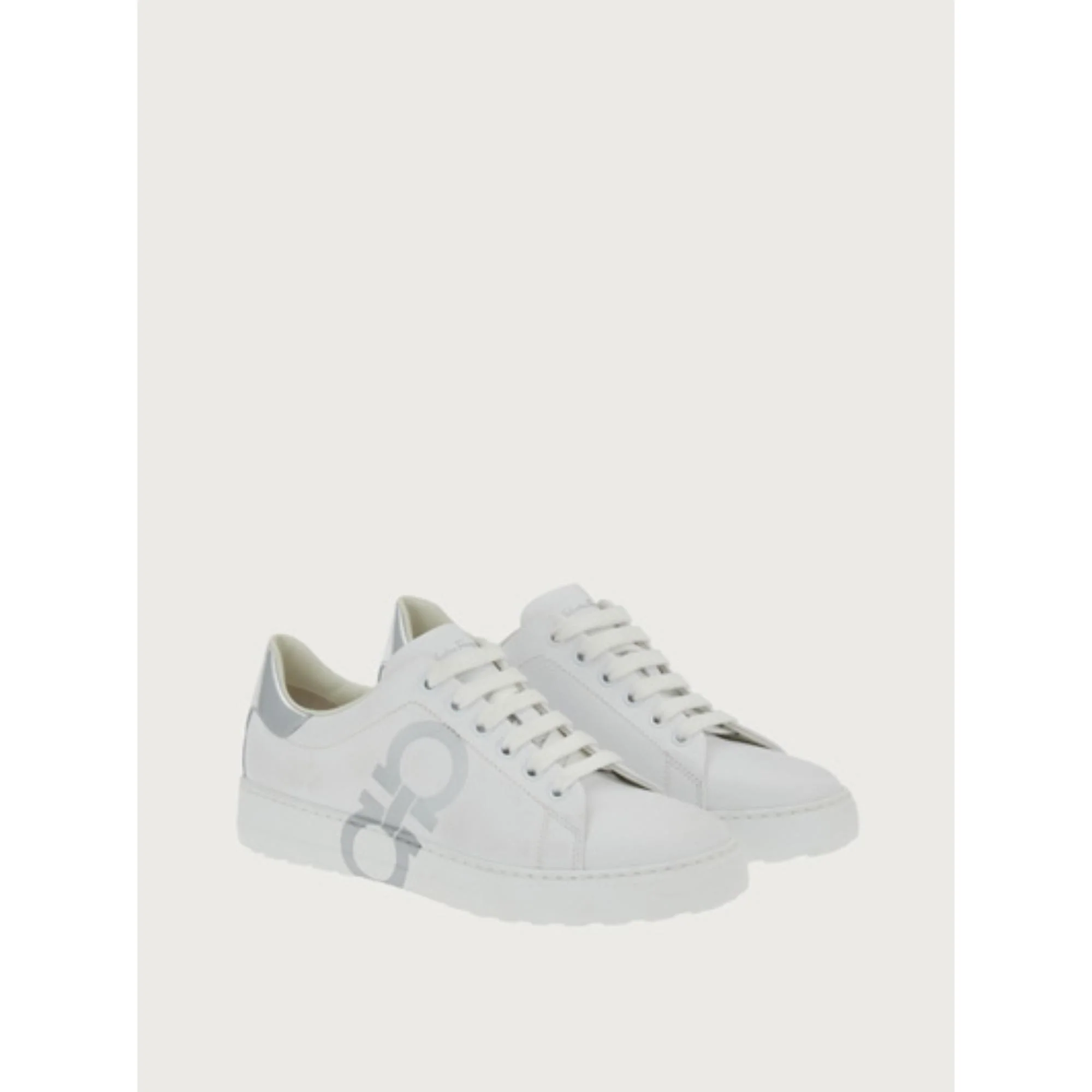 Gancini Sneakers - White/Silver - Image 4