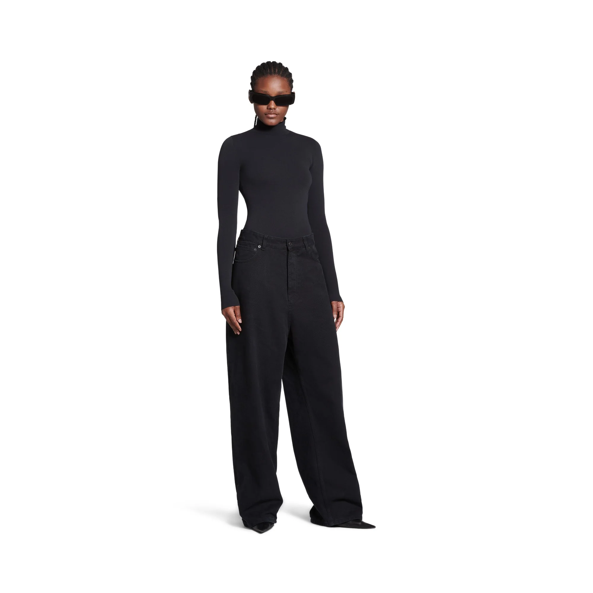 Tight Turtleneck Sweater - Black - Image 3