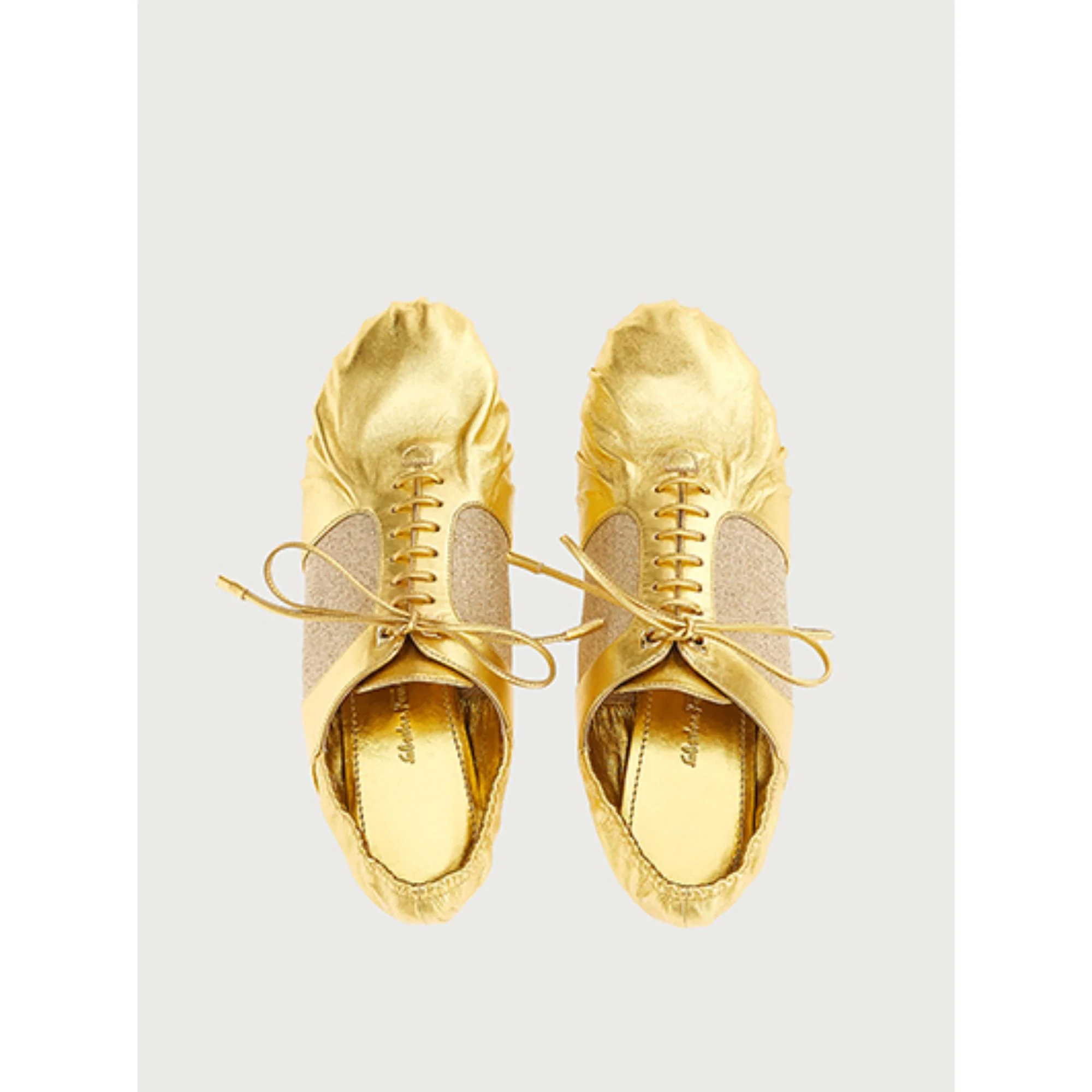 Lace Up Nappa Shoe - Gold - Image 2