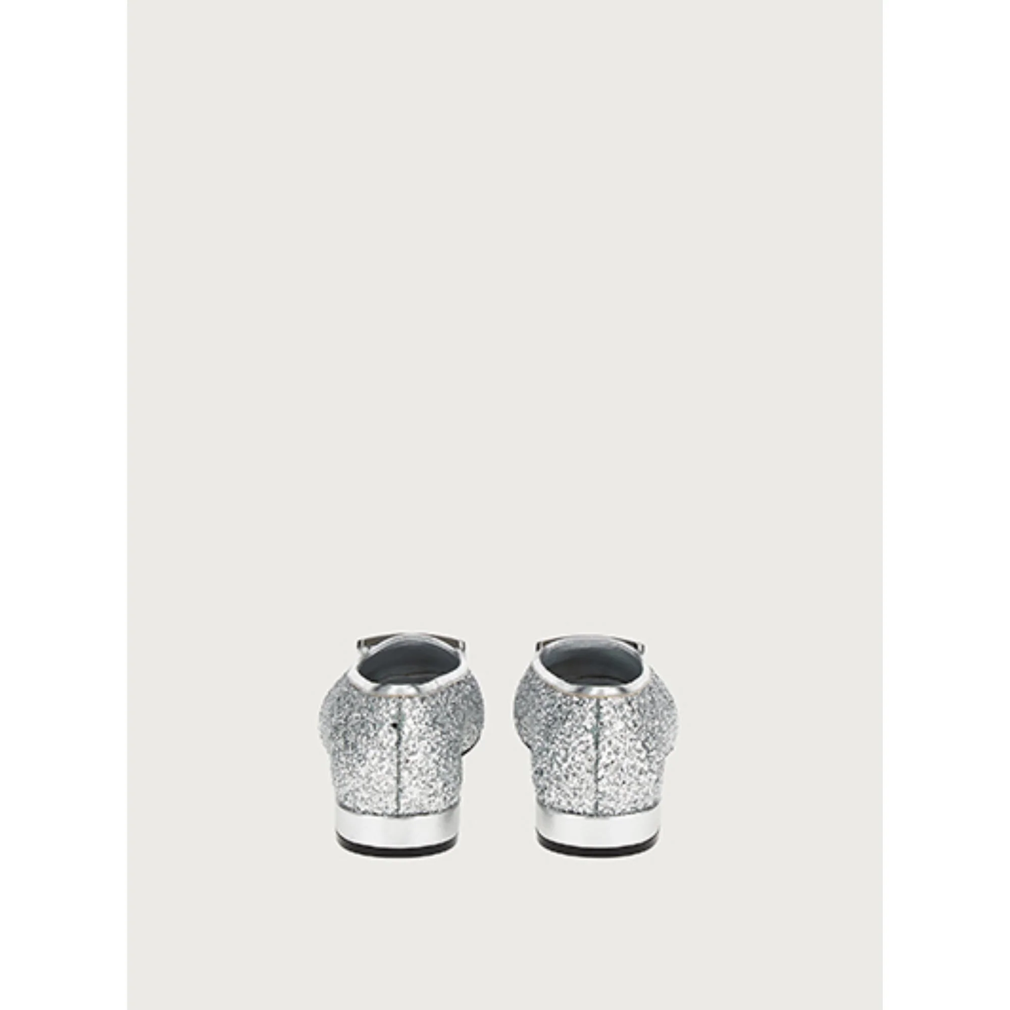 Chunky Buckle Ballet Flats - Silver - Image 4