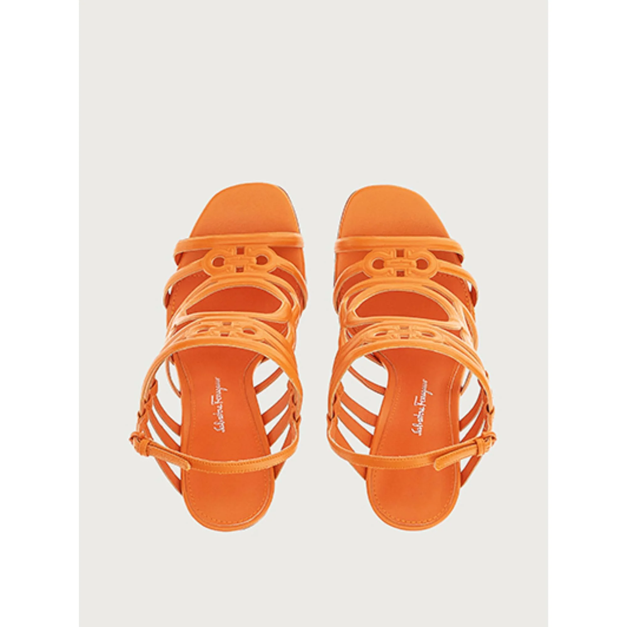 Mirrored Heel Strappy Sandals - Satsuma - Image 2