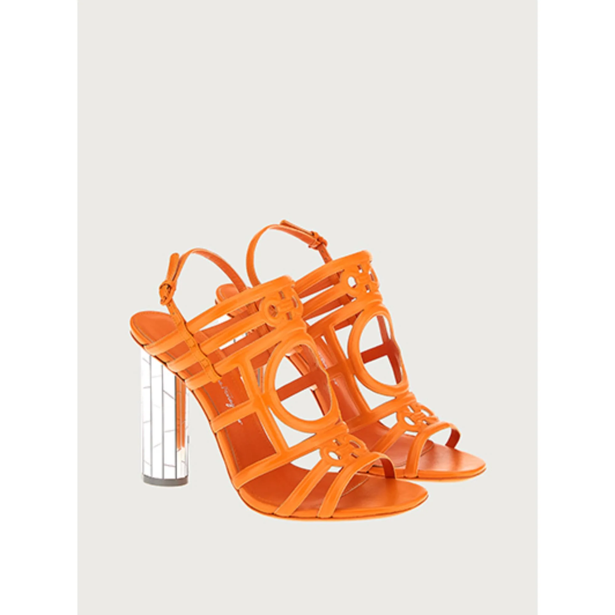 Mirrored Heel Strappy Sandals - Satsuma - Image 3