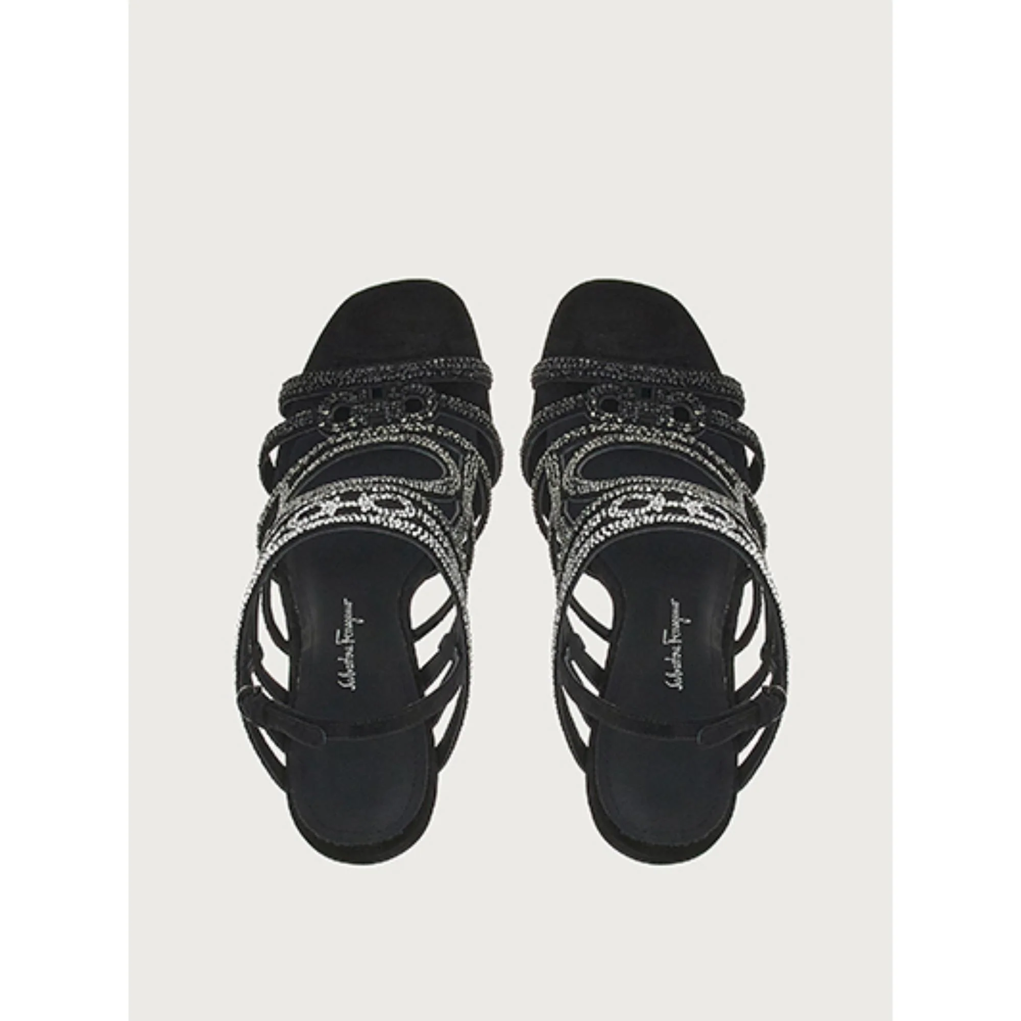 Mirrored Heel Strappy Sandals - Black - Image 2