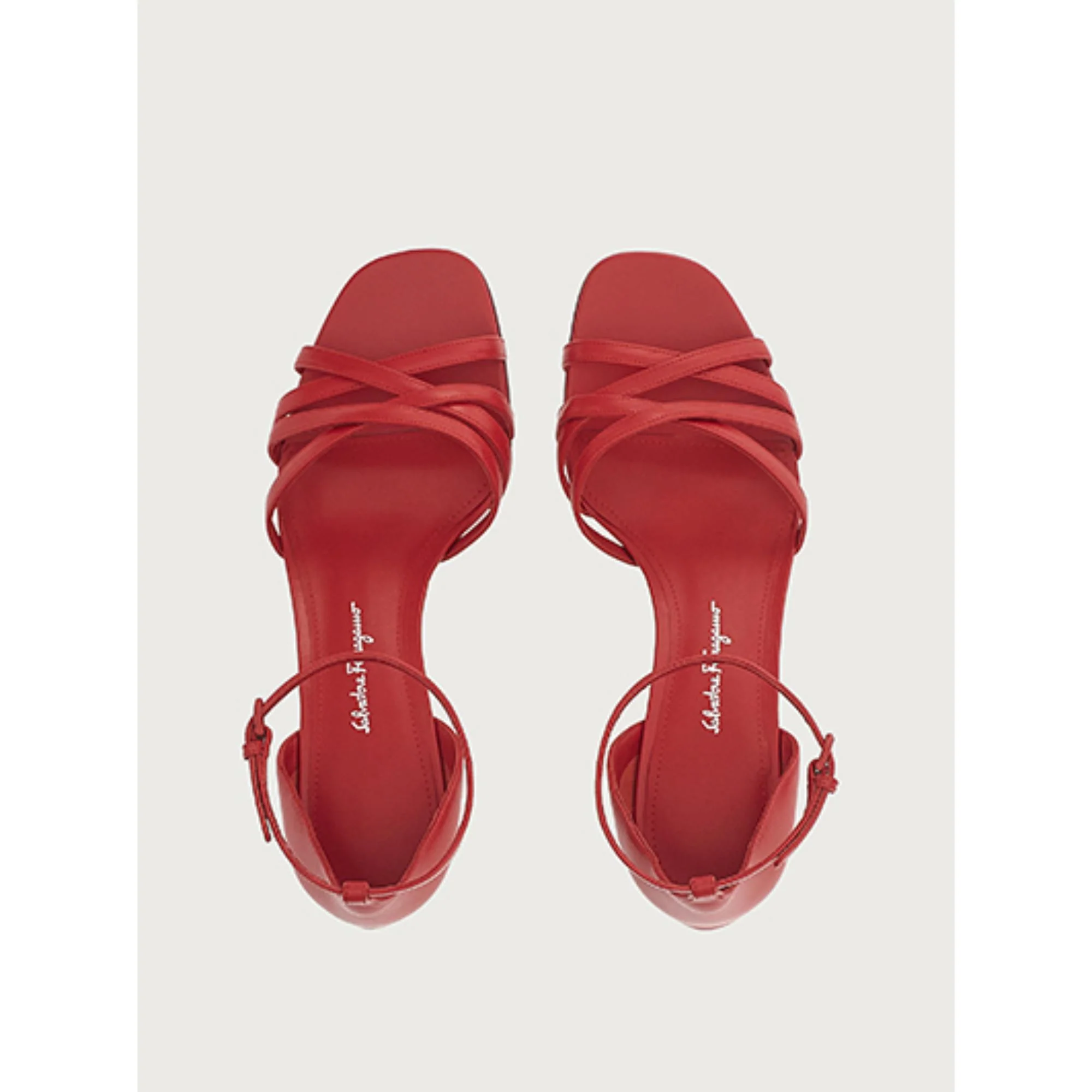 Mirrored Heel Sandals - Lipstick Red - Image 2