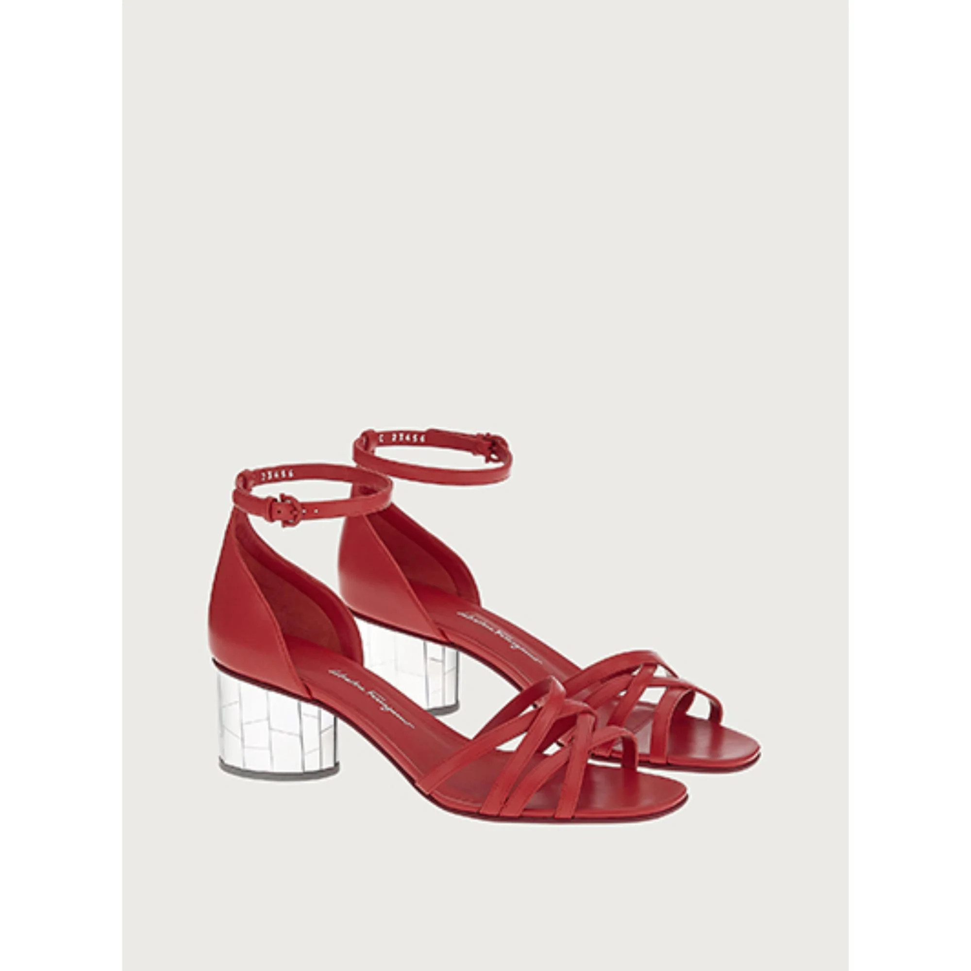 Mirrored Heel Sandals - Lipstick Red - Image 3