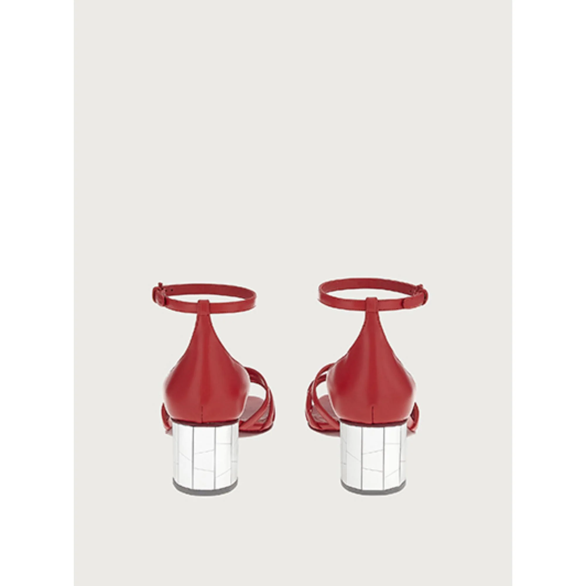 Mirrored Heel Sandals - Lipstick Red - Image 4