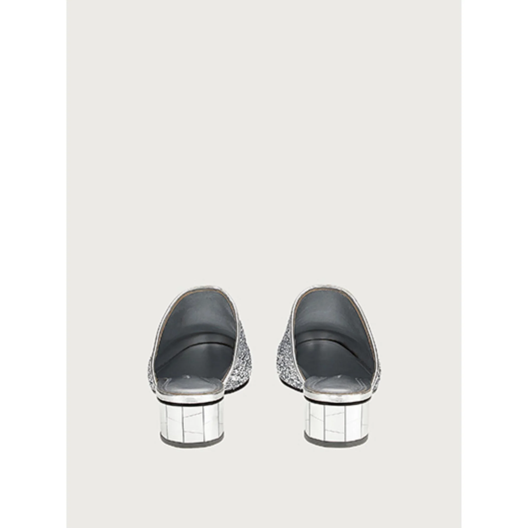 Mirrored Heel Mule - Silver - Image 4