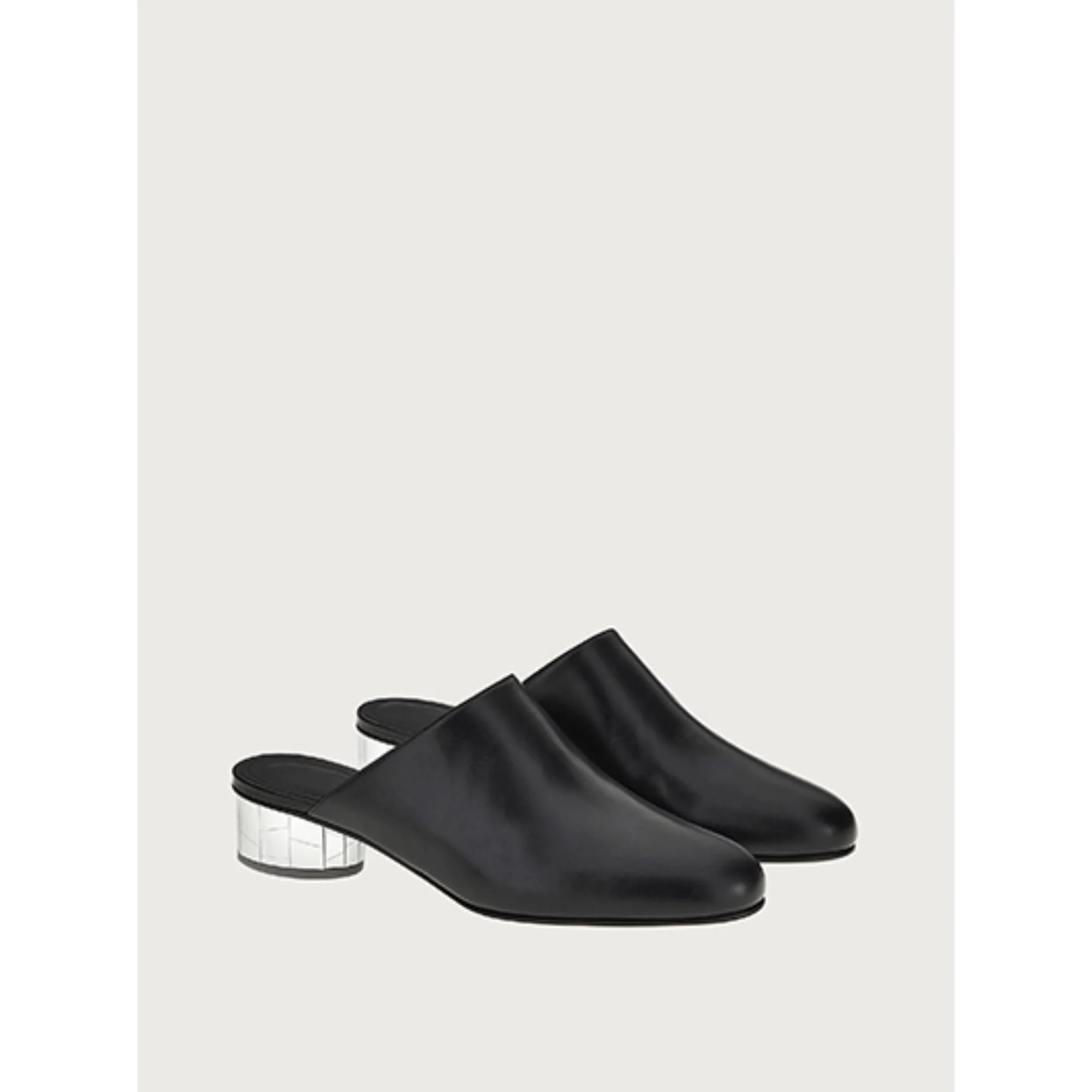 Mirrored Heel Mule - Black - Image 3
