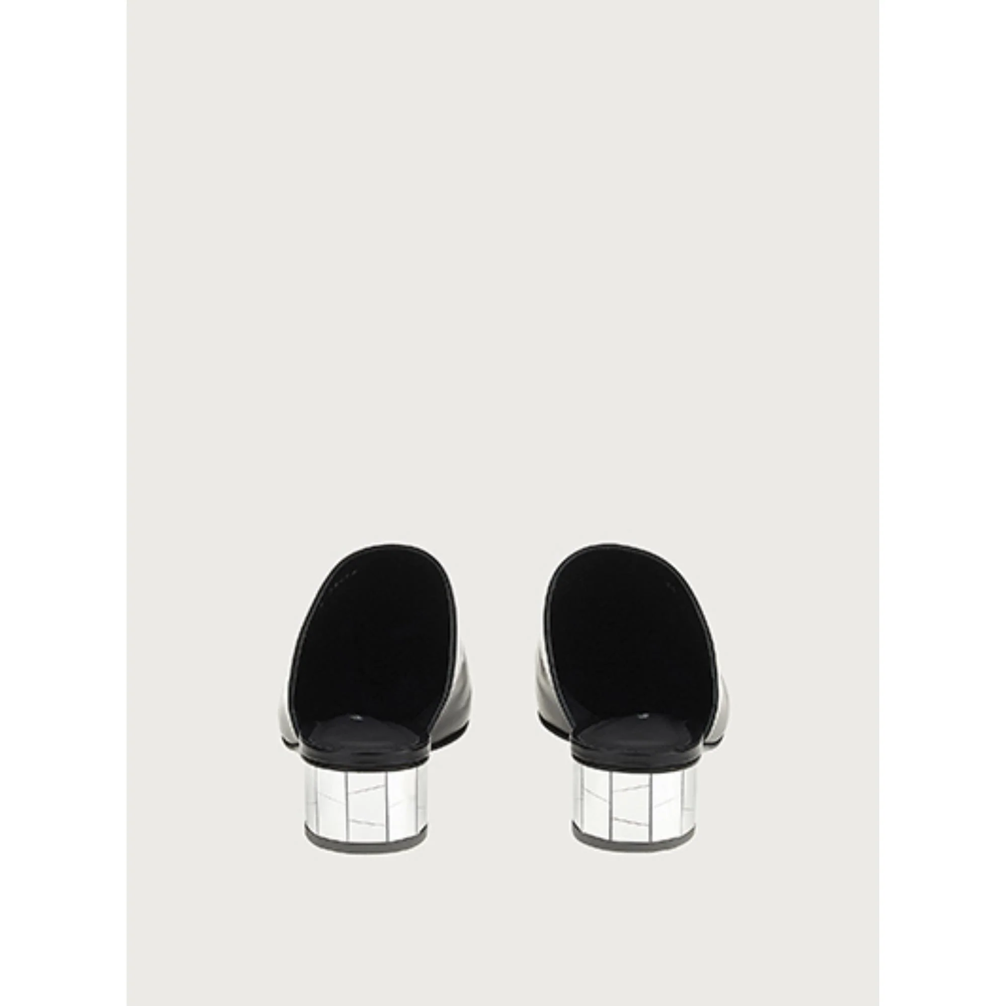 Mirrored Heel Mule - Black - Image 4