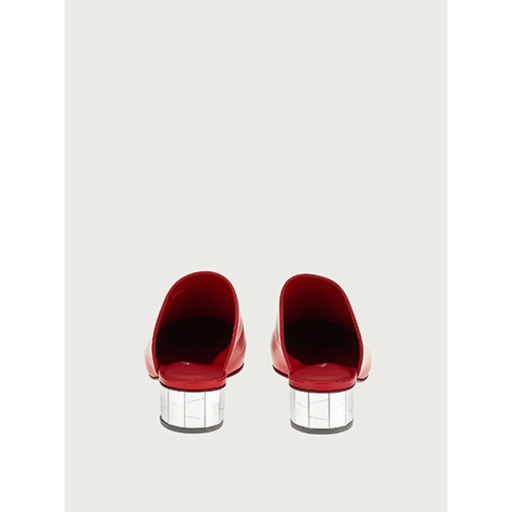 Mirrored Heel Mule - Lipstick Red - Image 4