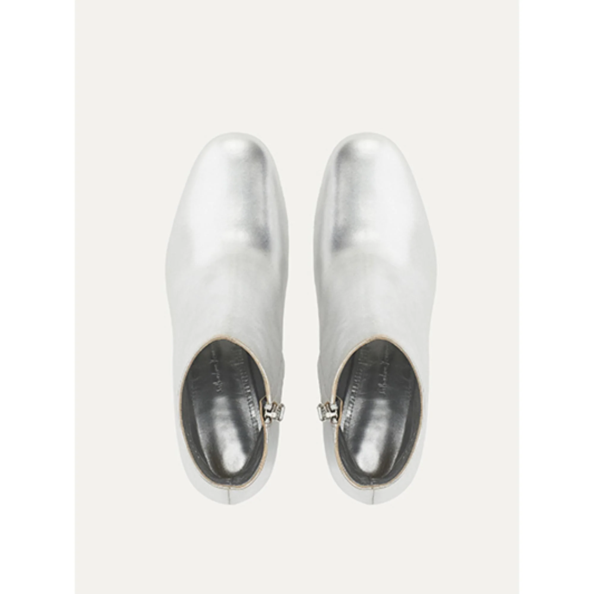 Mirrored Heel Ankle Boots - Silver - Image 2