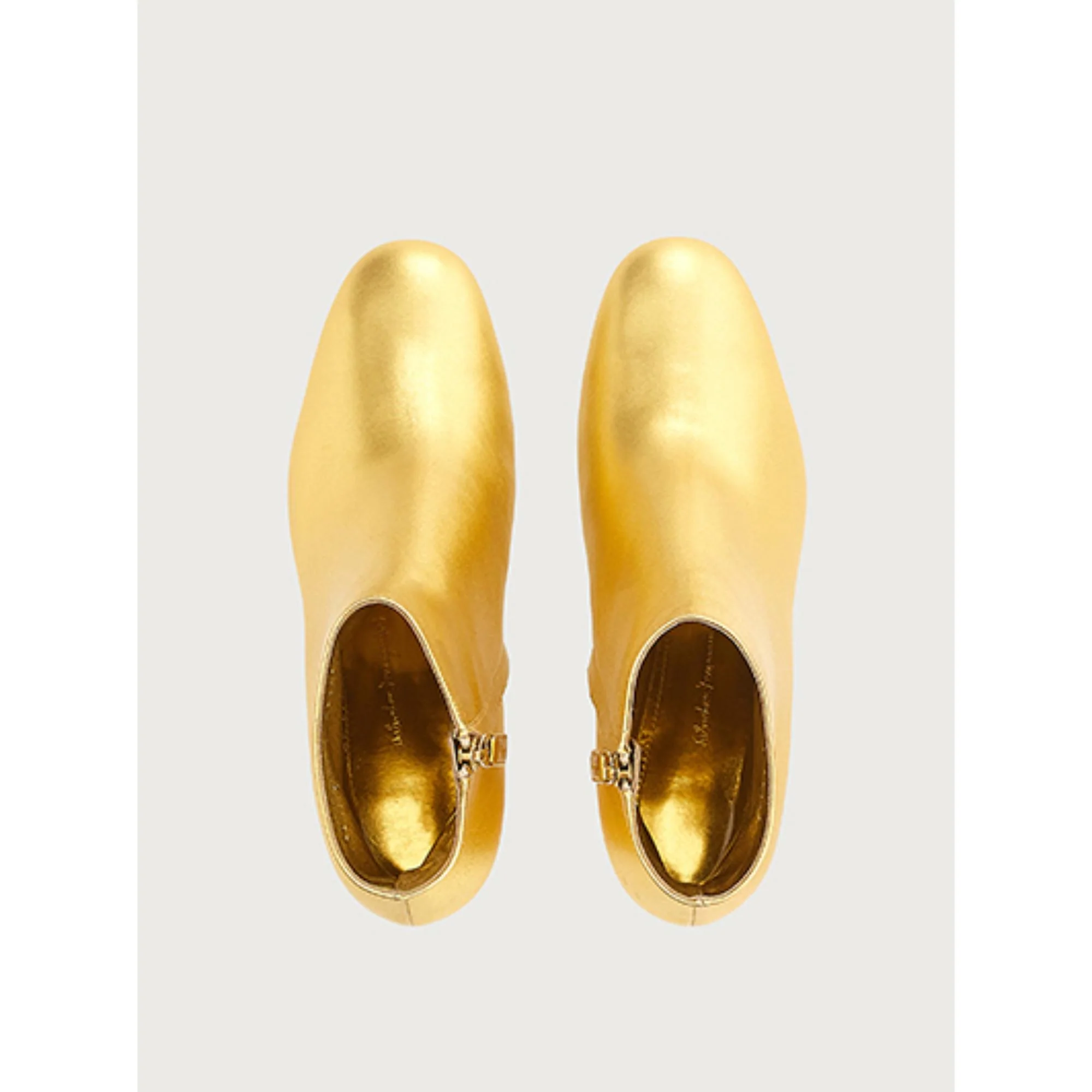 Mirrored Heel Ankle Boots - Gold - Image 2