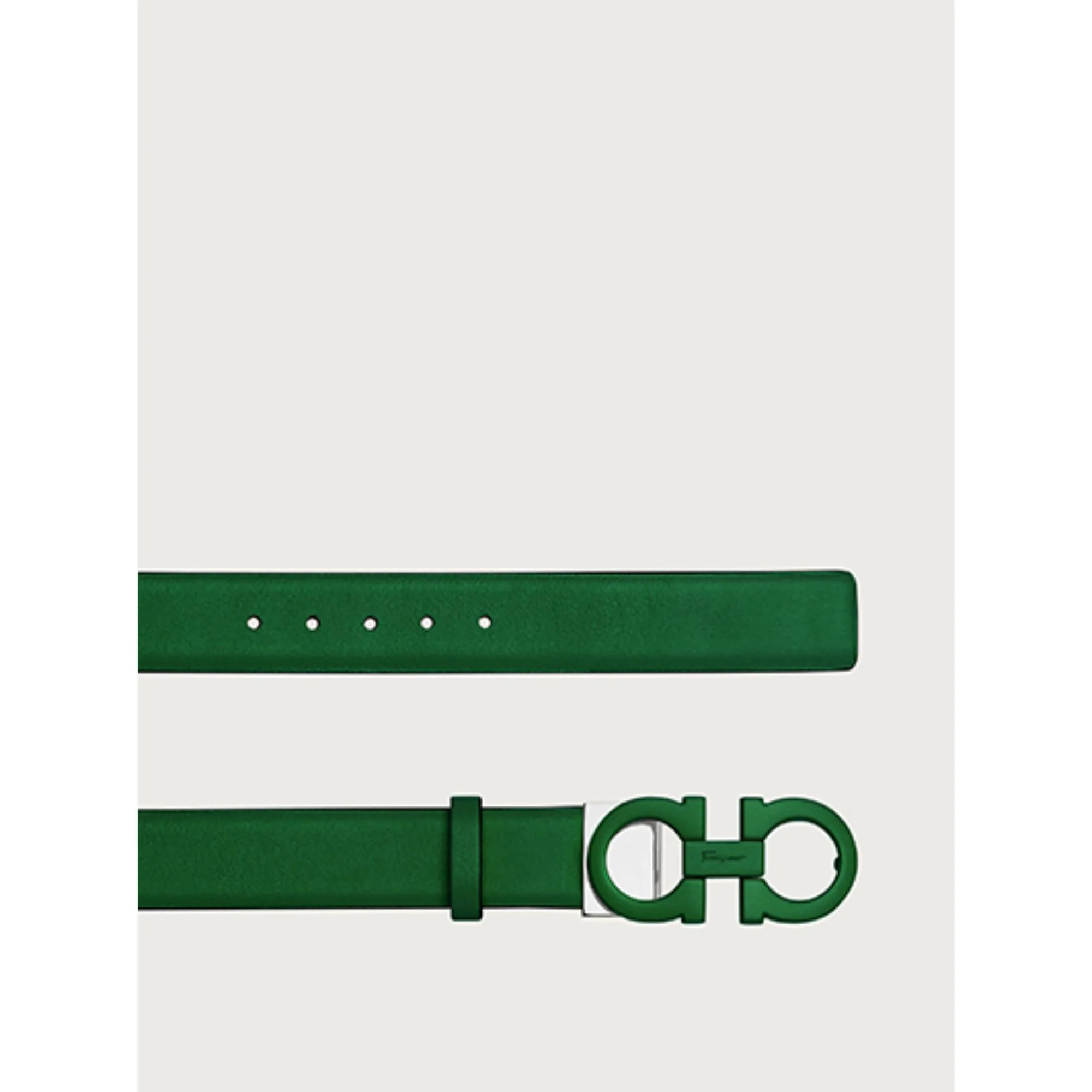 Reversible And Adjustable Gancini Belt - Scrubs Green/Black - Image 2
