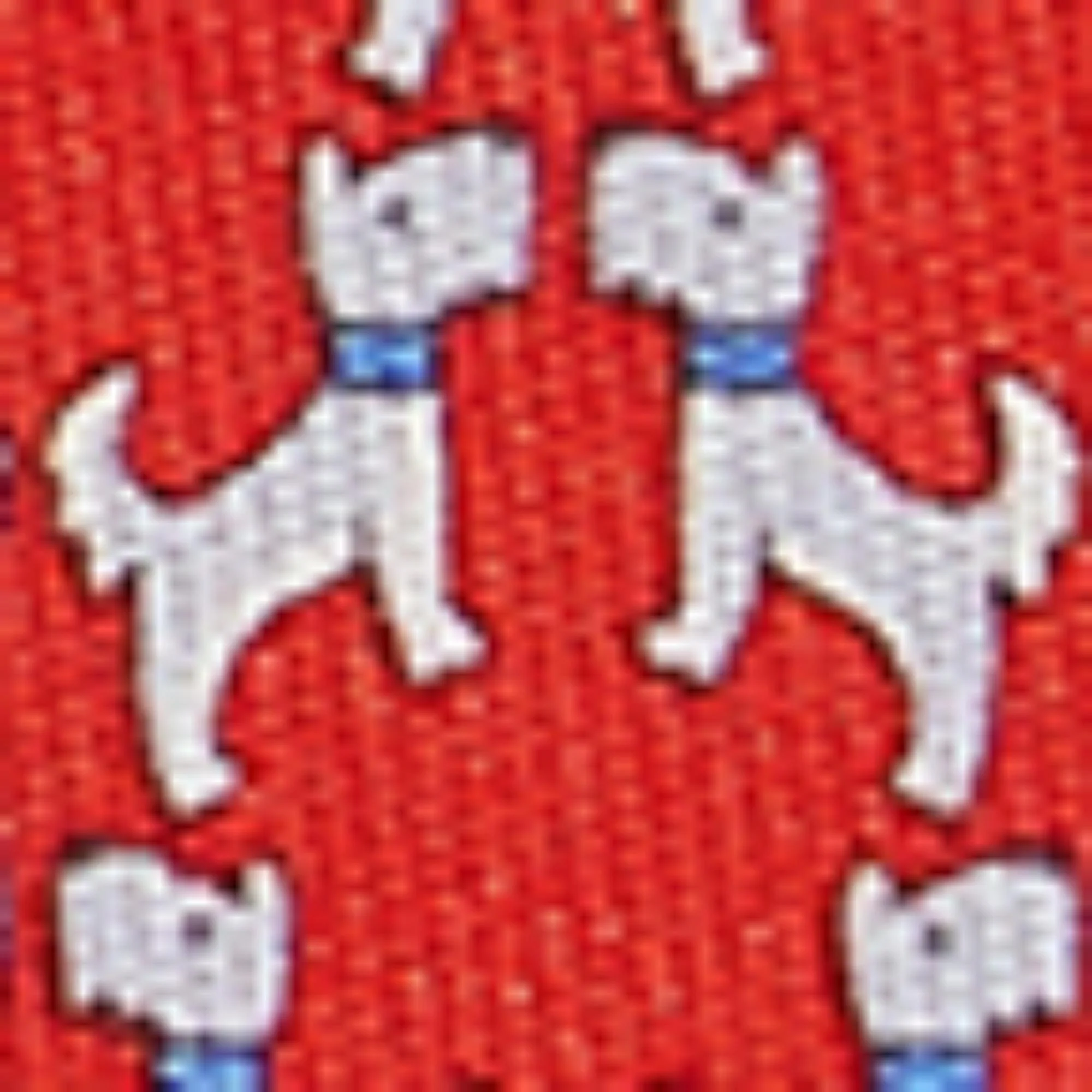 Terrier Print Silk Tie - Red - Image 3