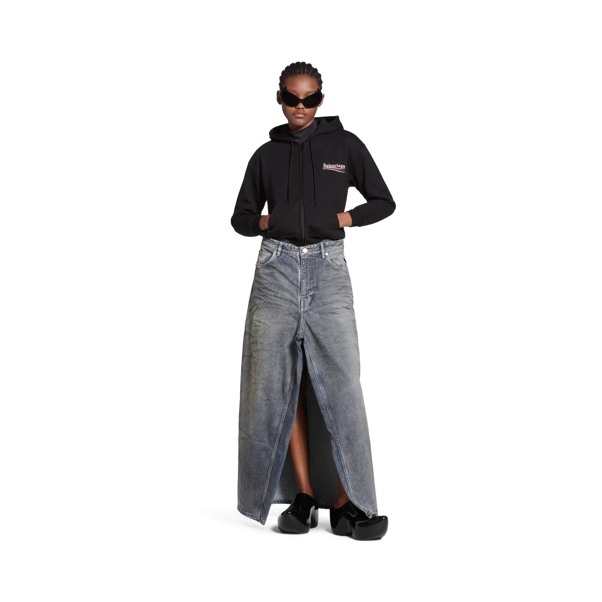 Apron Pants Skirt Sf - Dirty Pale Blue - Image 3