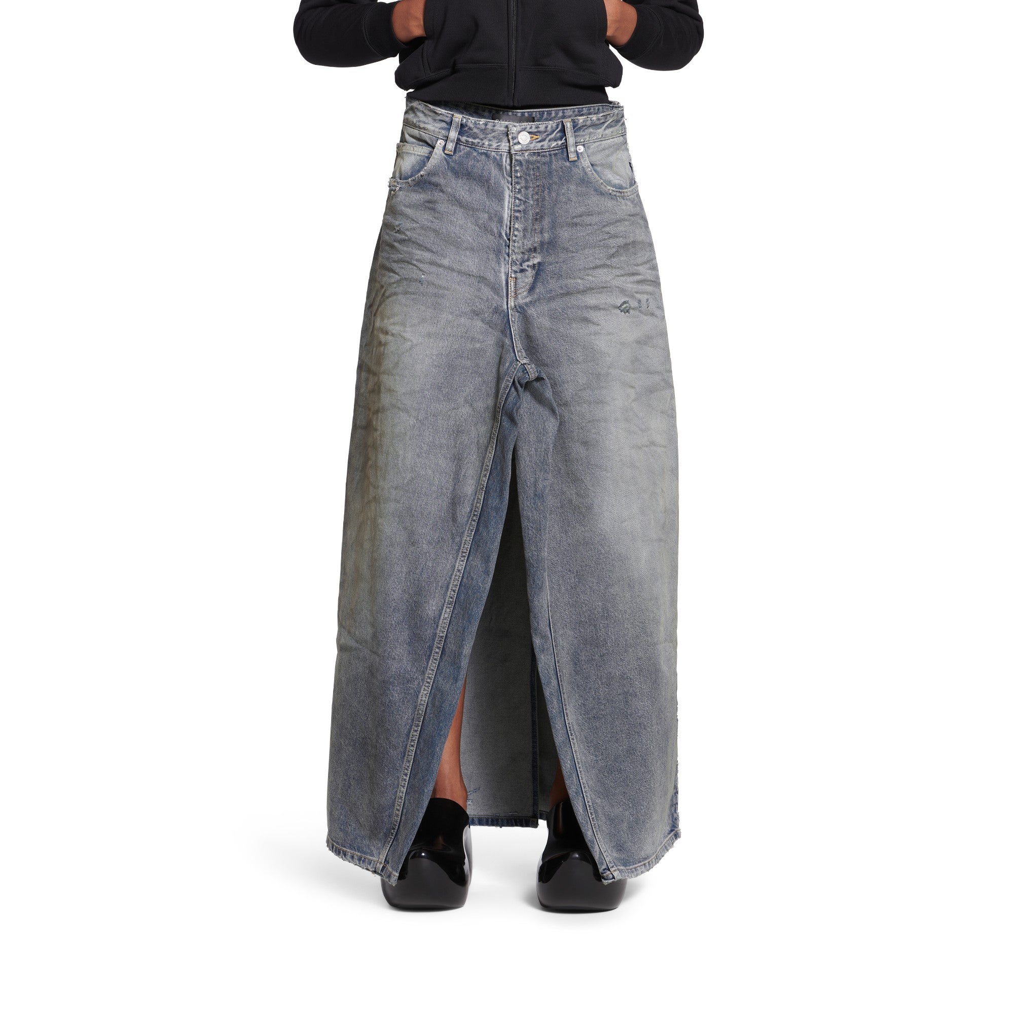 Apron Pants Skirt Sf - Dirty Pale Blue - Image 6