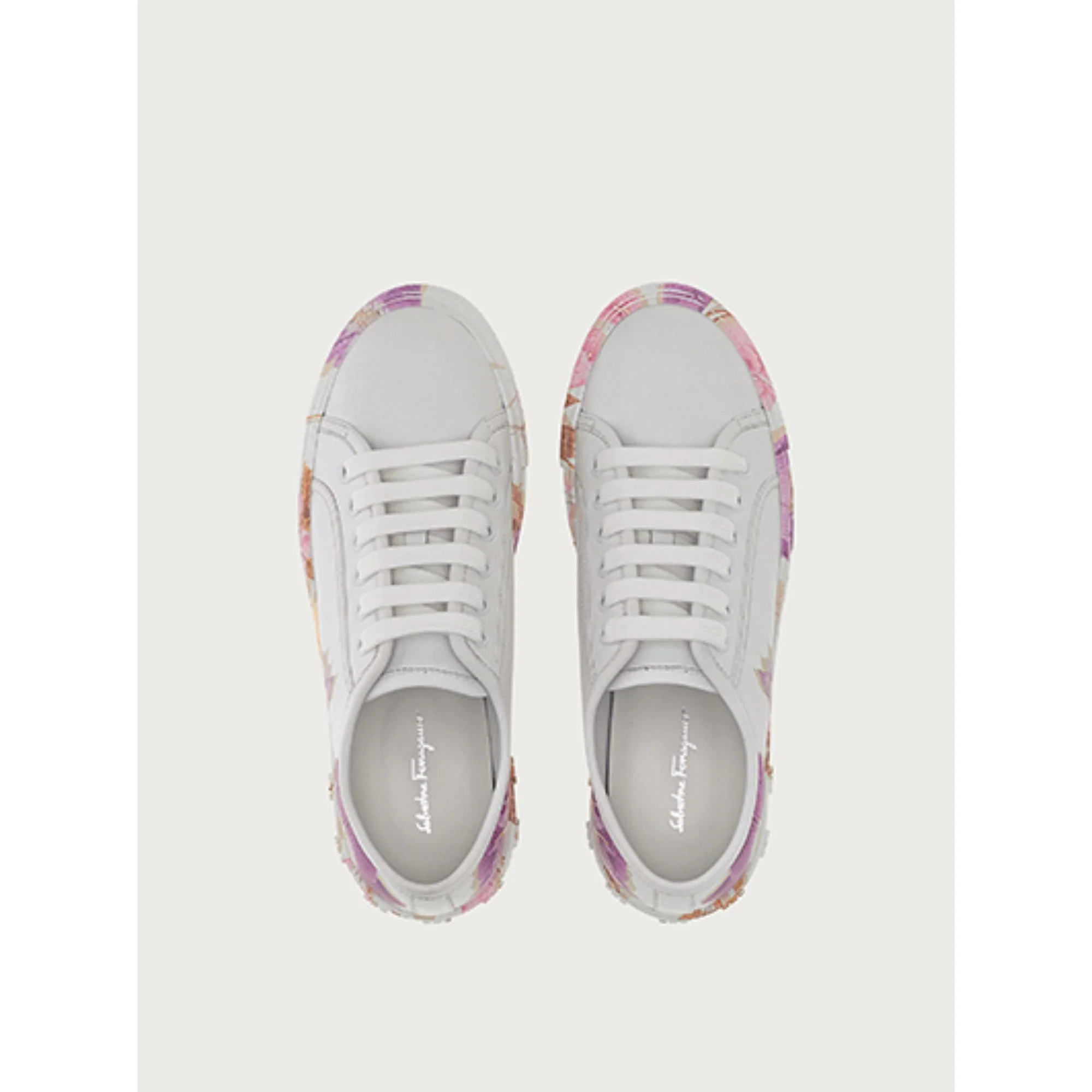 Gancini Sole Sneakers - White/Pink - Image 2