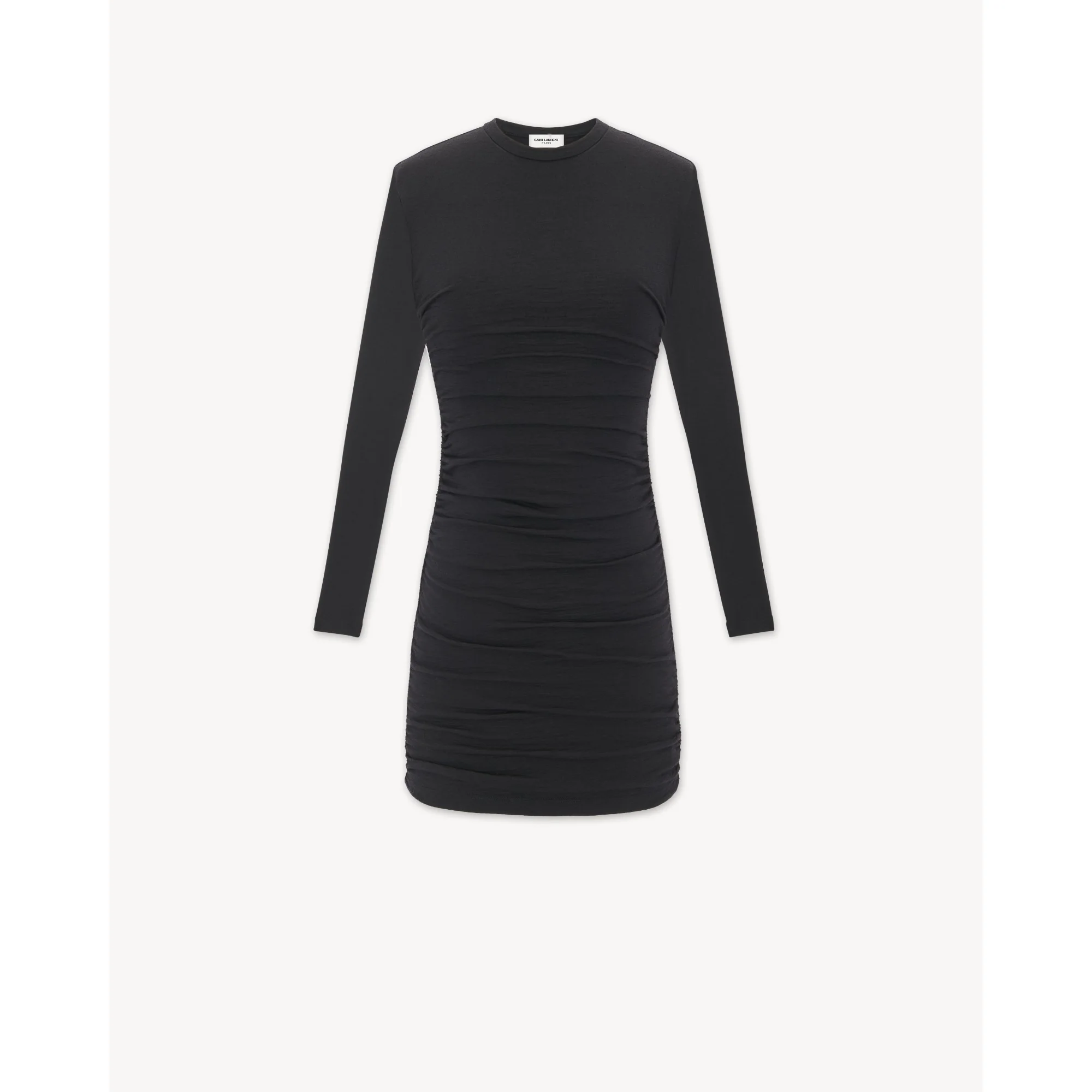 Robe Manches Longues Froncee - Noir