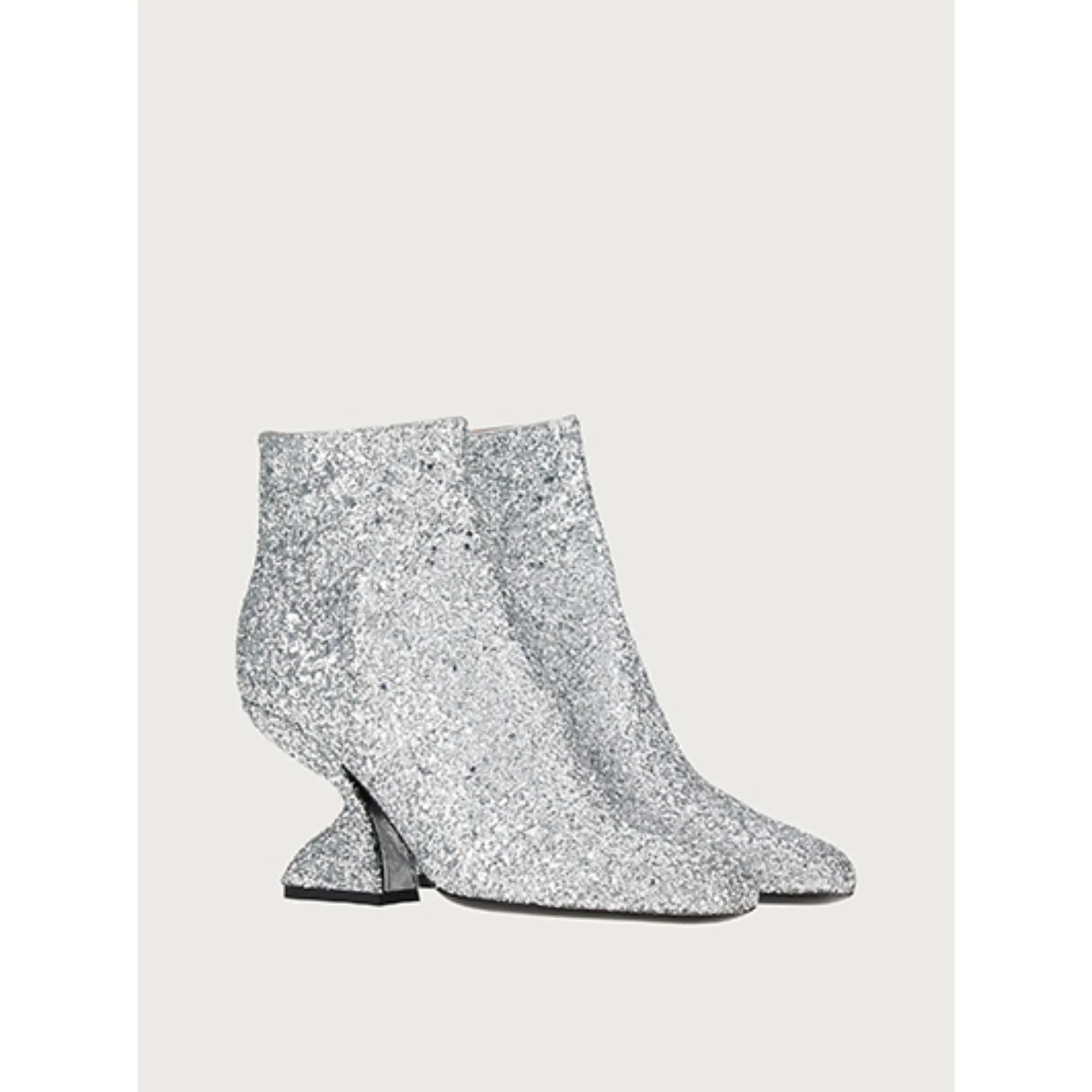 F-Heel Ankle Boots - Silver - Image 5