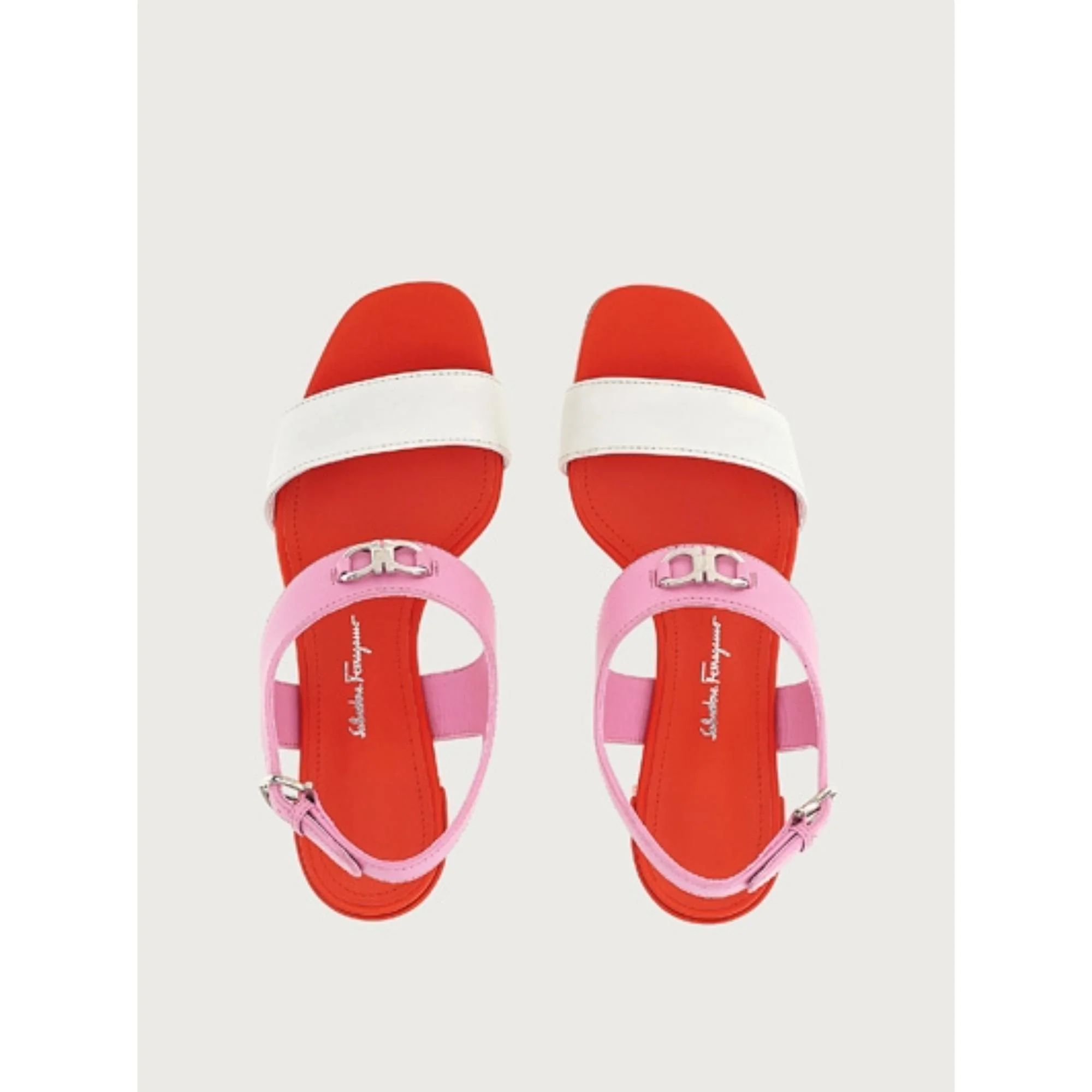 Gancini Sandals - White/Flamingo - Image 2