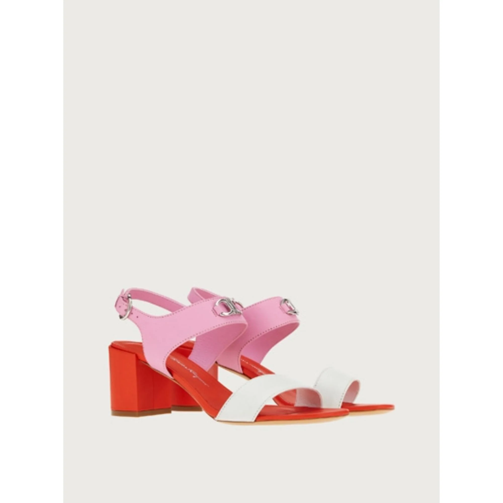 Gancini Sandals - White/Flamingo - Image 3