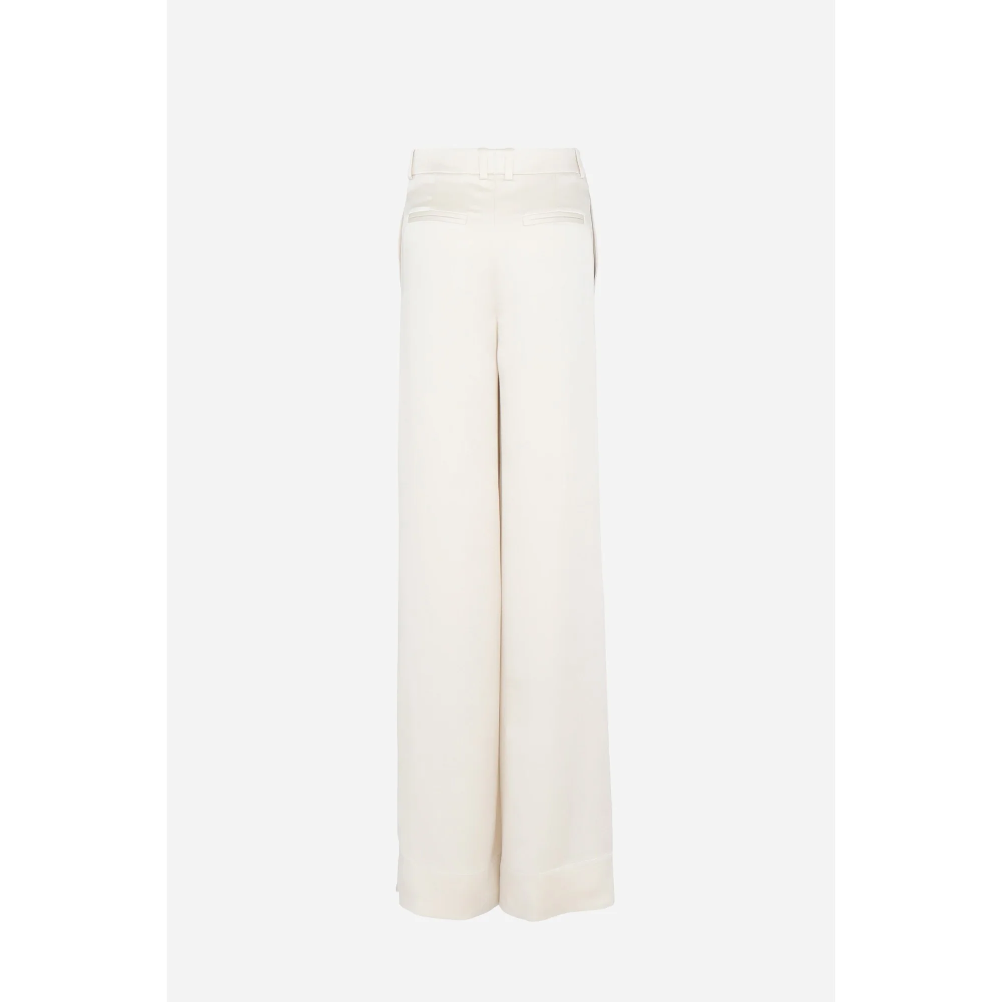 Pantalon Satin Envers Crepe - Craie - Image 3
