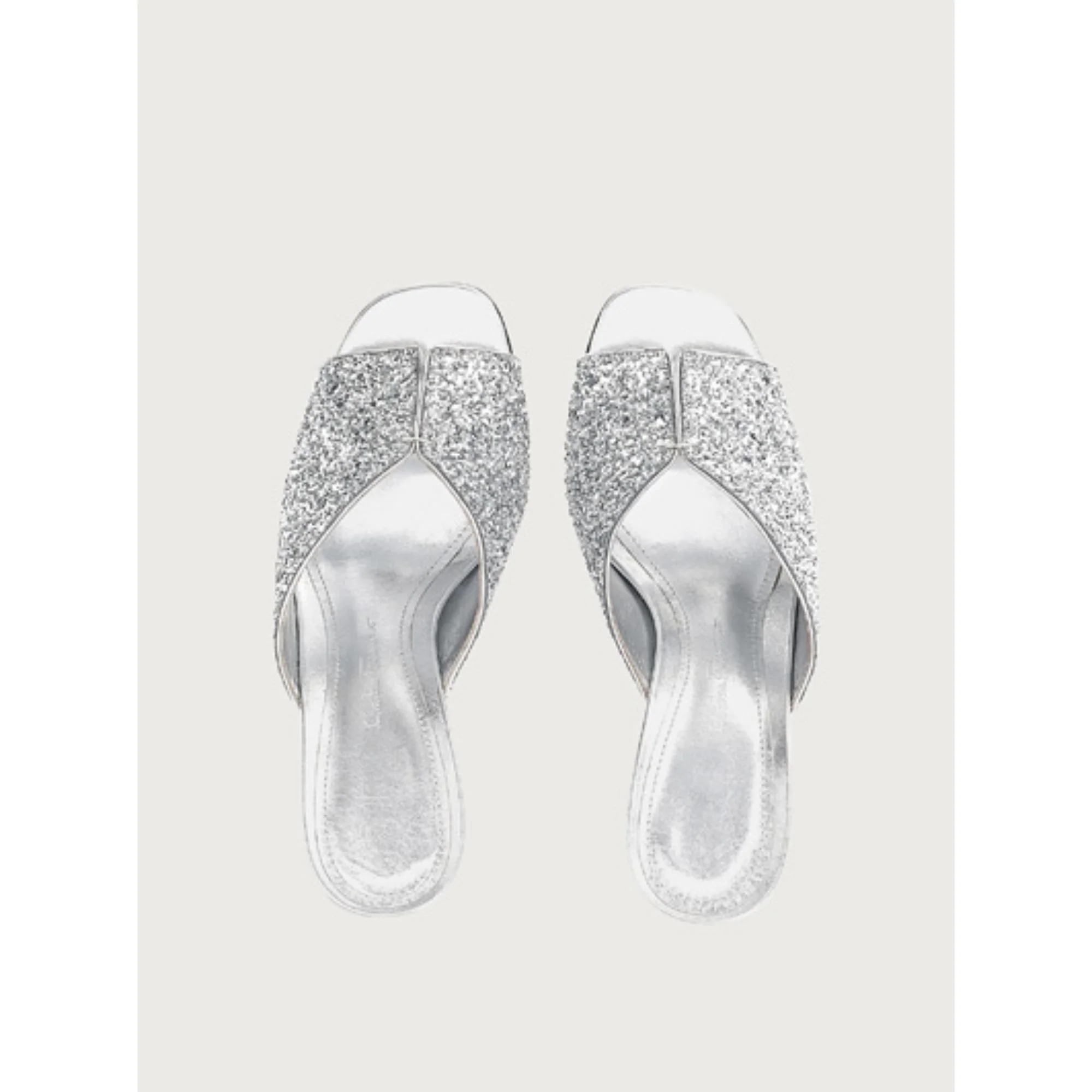 F-Heel Sandals - Silver - Image 2