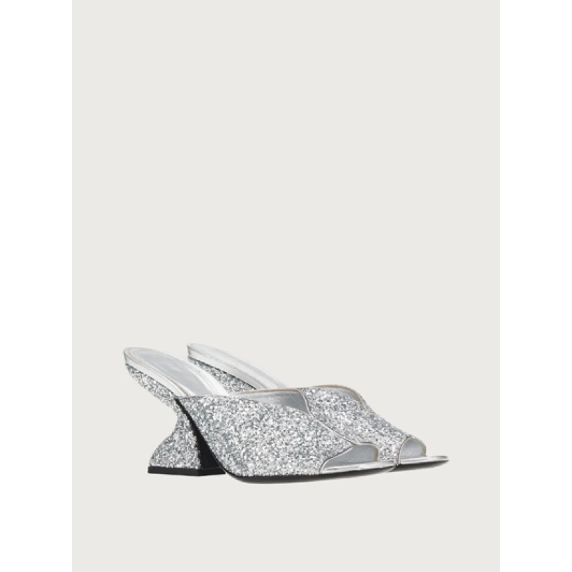 F-Heel Sandals - Silver - Image 3