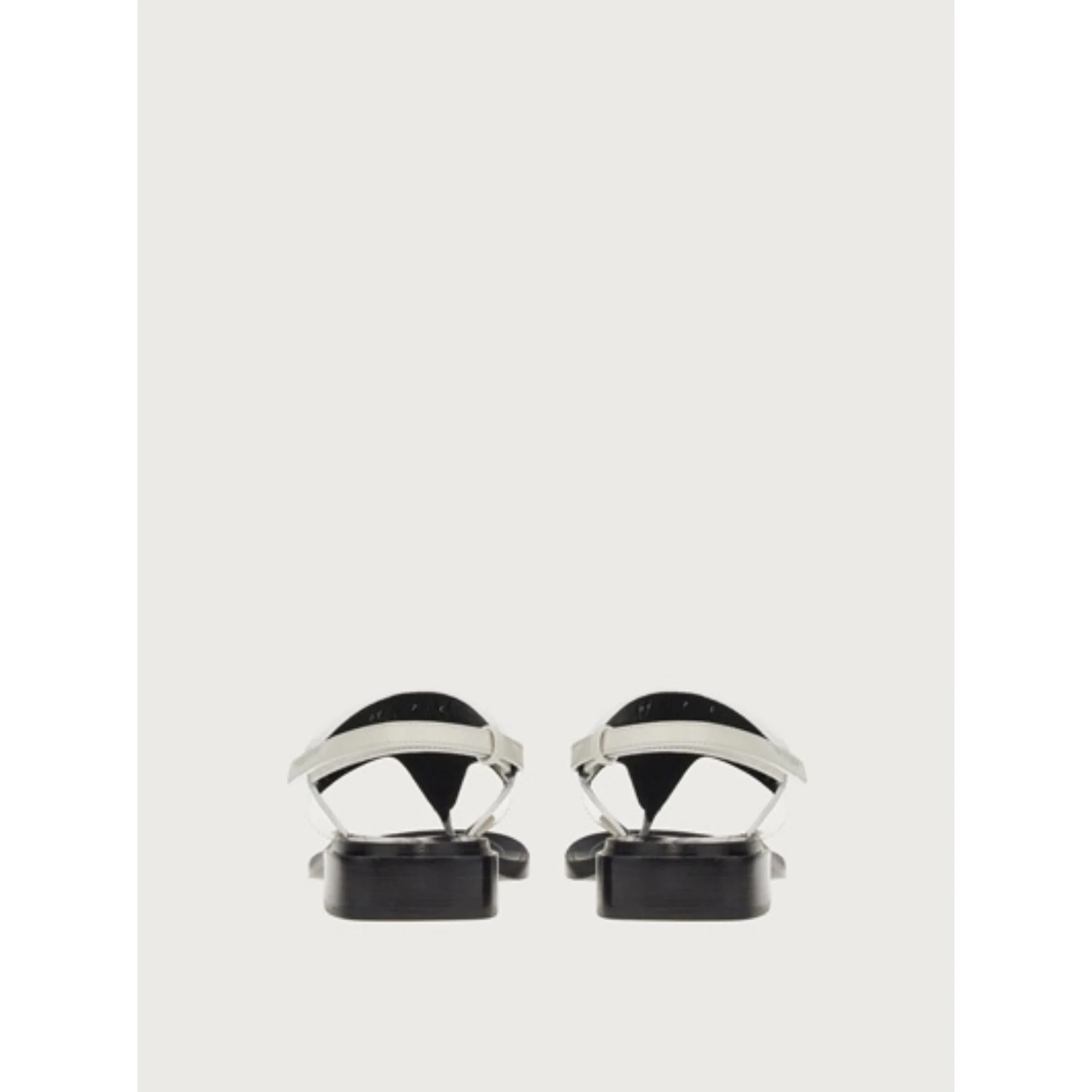 Block Heel Sandals - White/Black - Image 3